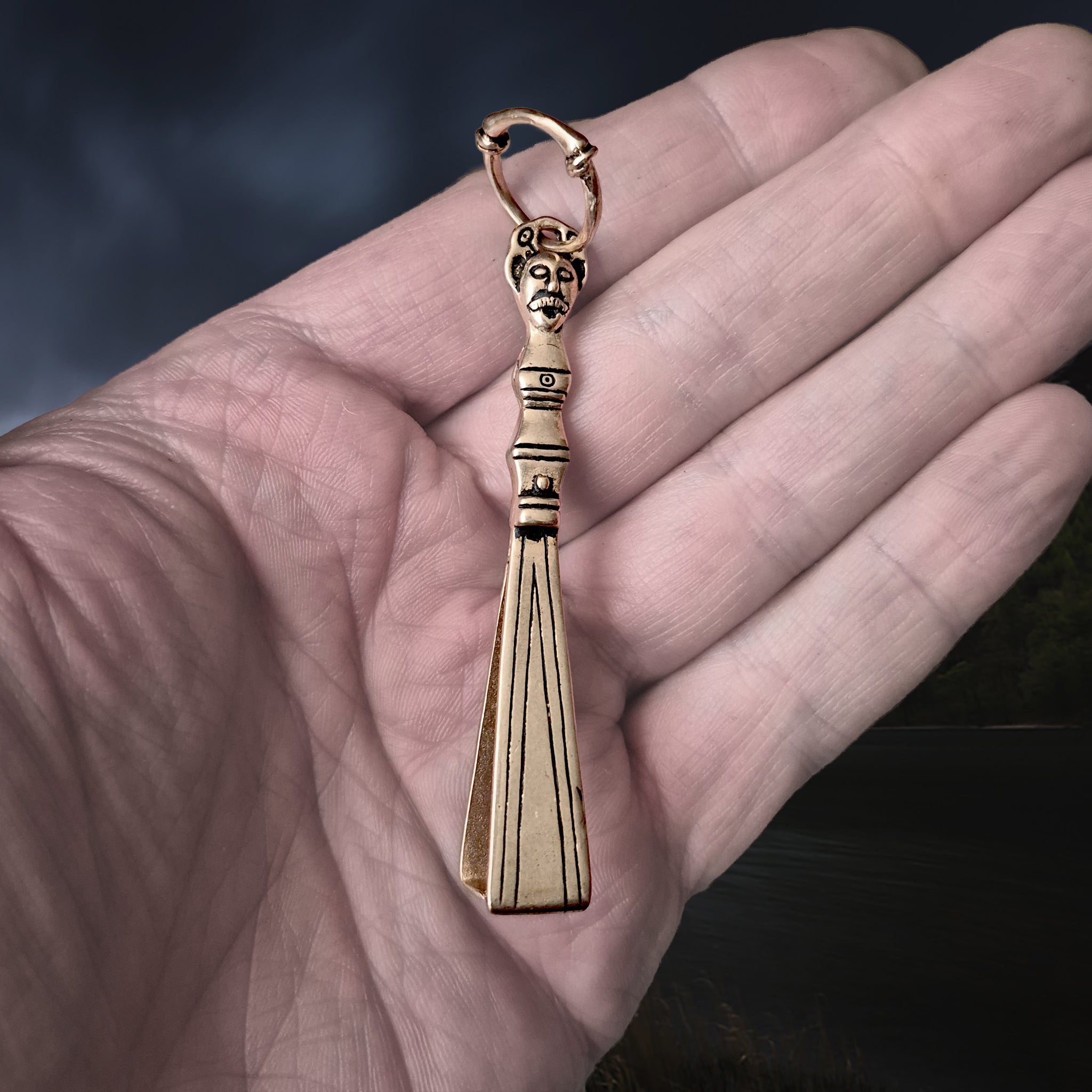 Viking Age Replica - Bronze Tweezers from Gotland, Sweden on Hand