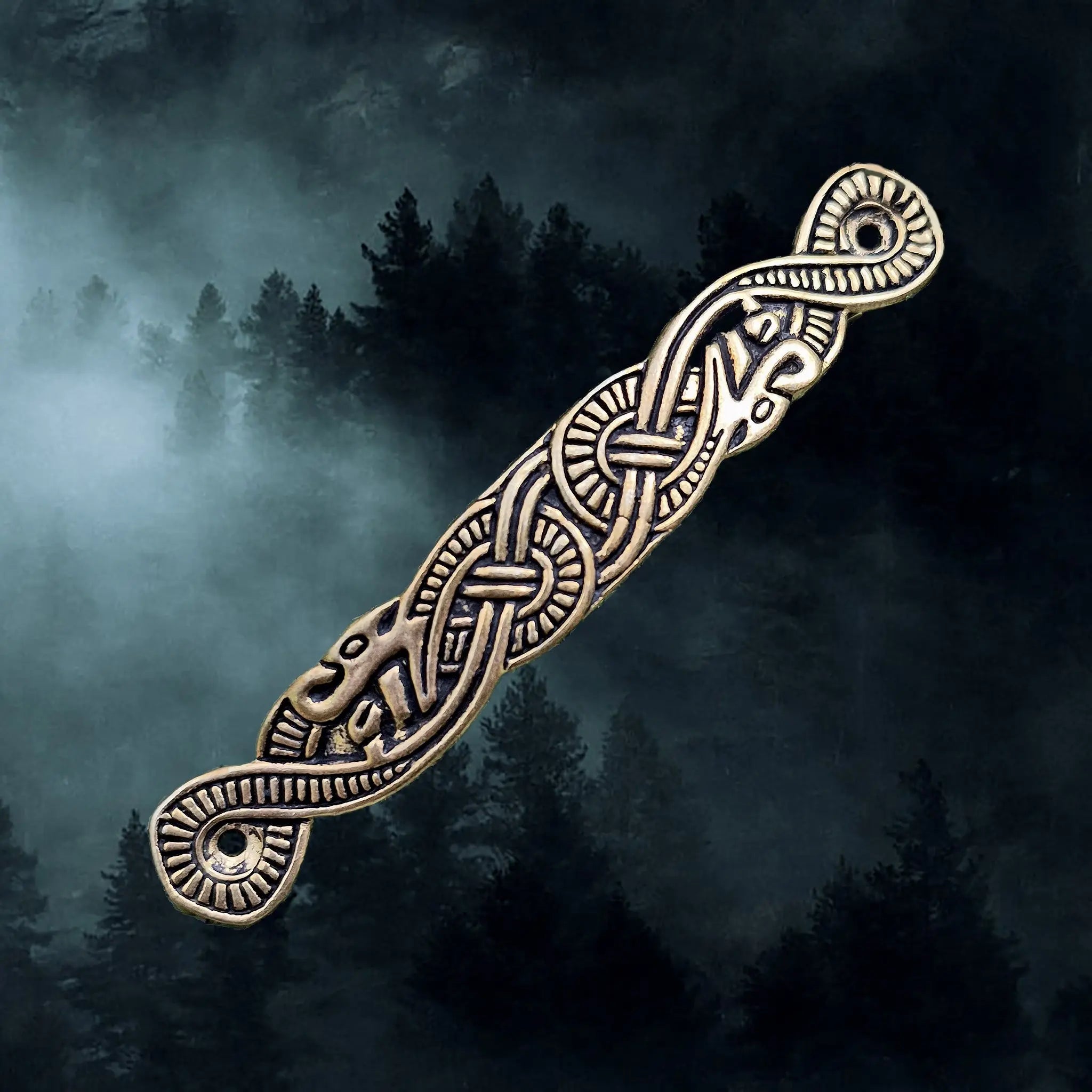 Viking Age Replica Scabbard Bridge Mount with Serpent Design