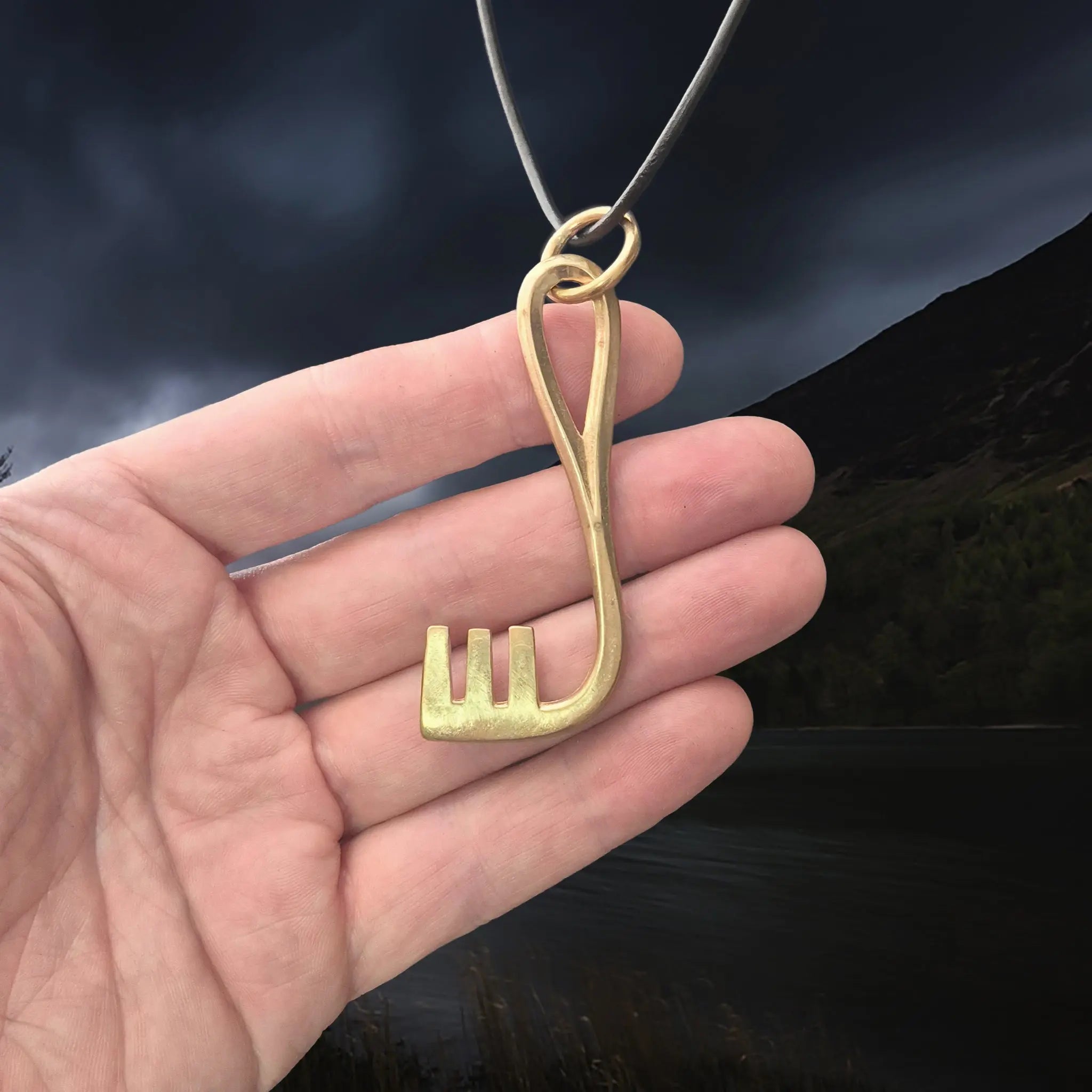 Replica Grave Find Large L-Shaped Key Pendant - Bronze - The