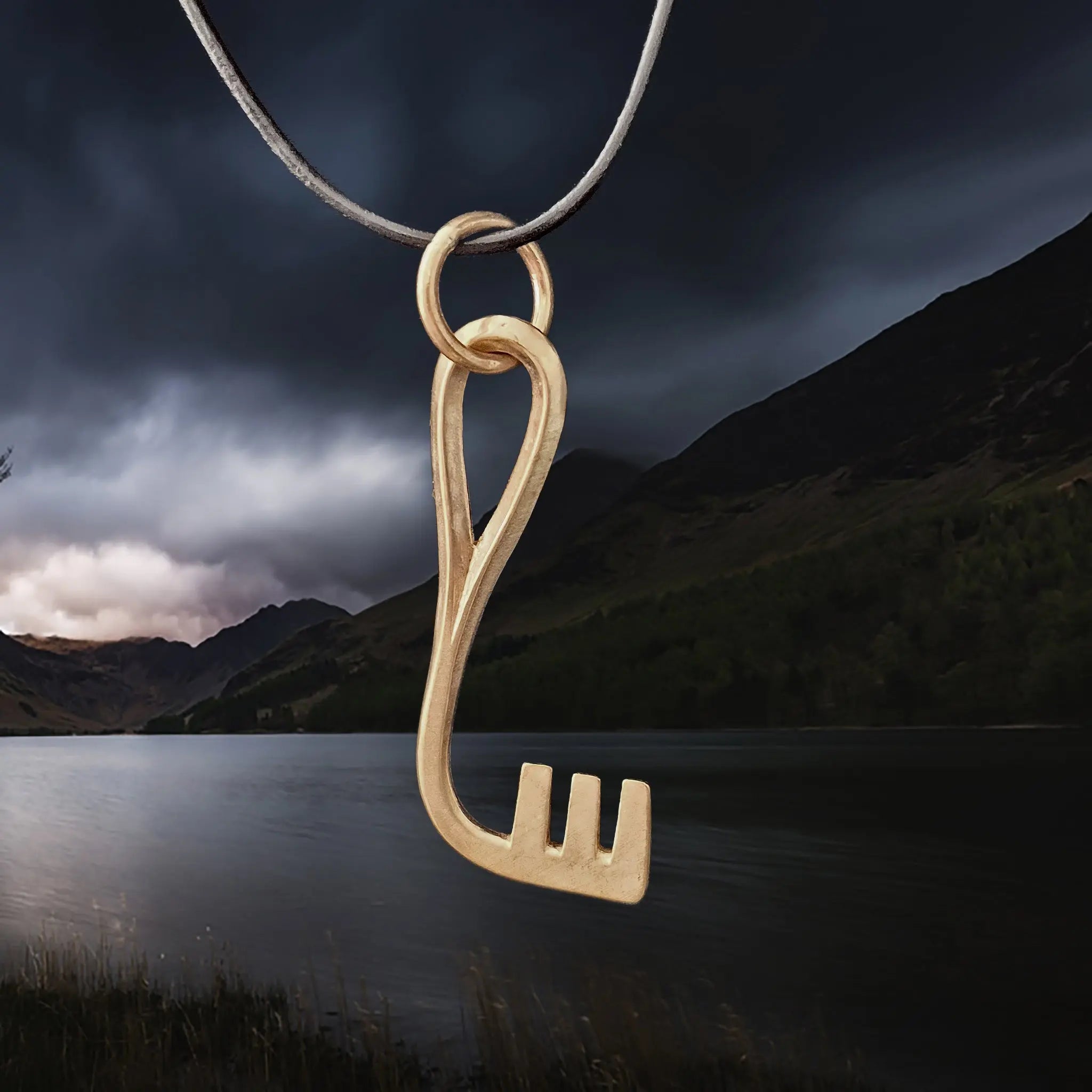 Replica Grave Find Large L-Shaped Key Pendant - Bronze - The
