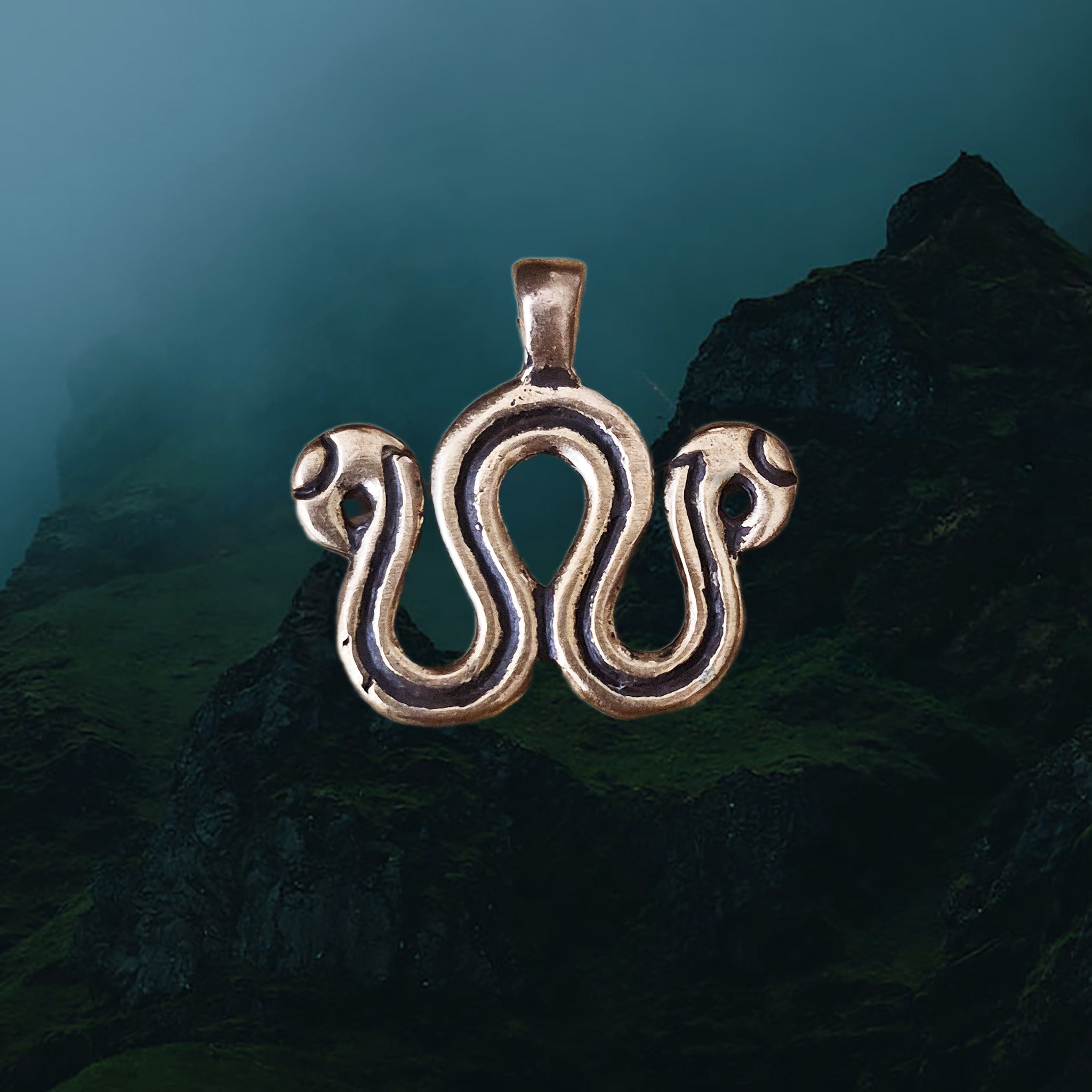 Viking Age Replica Bronze Serpent Bead Divider from Sweden