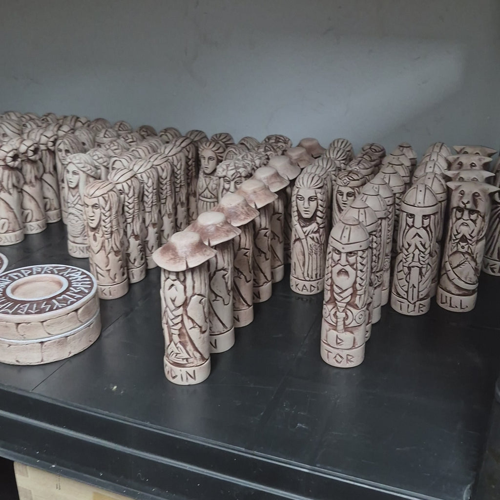 Ceramic Norse God Statues, Mythical Norse Beings & Runic Altars