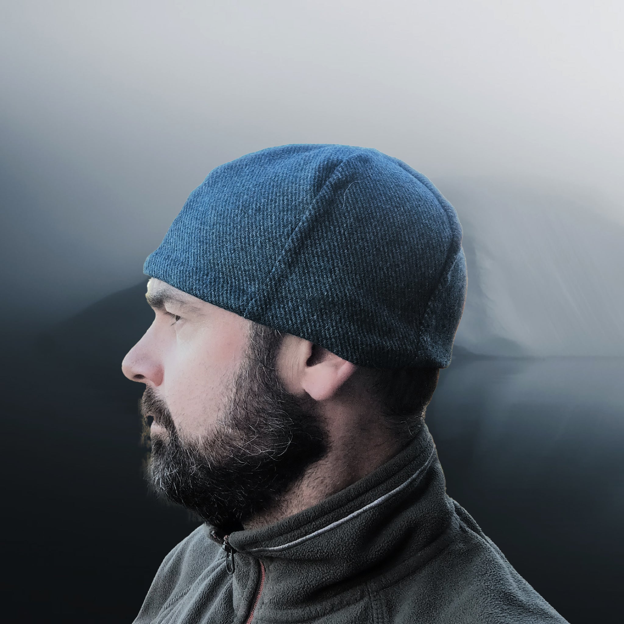 6 Panel Wool Viking Hat from Birka - Blue Striped