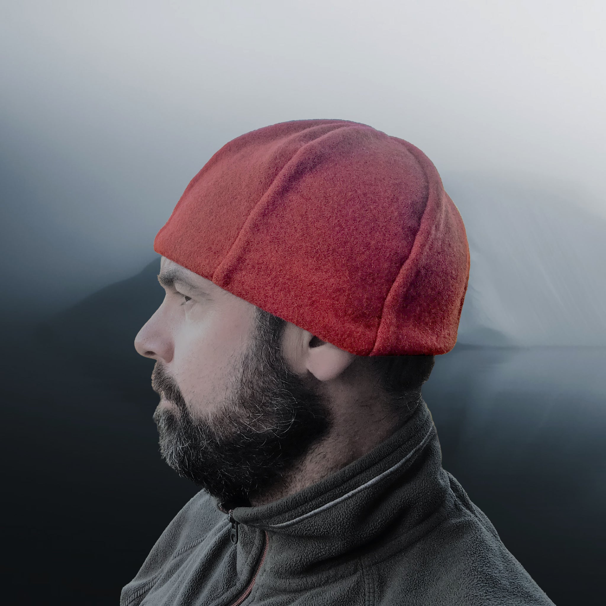 6 Panel Wool Viking Hat from Birka - Burnt Orange