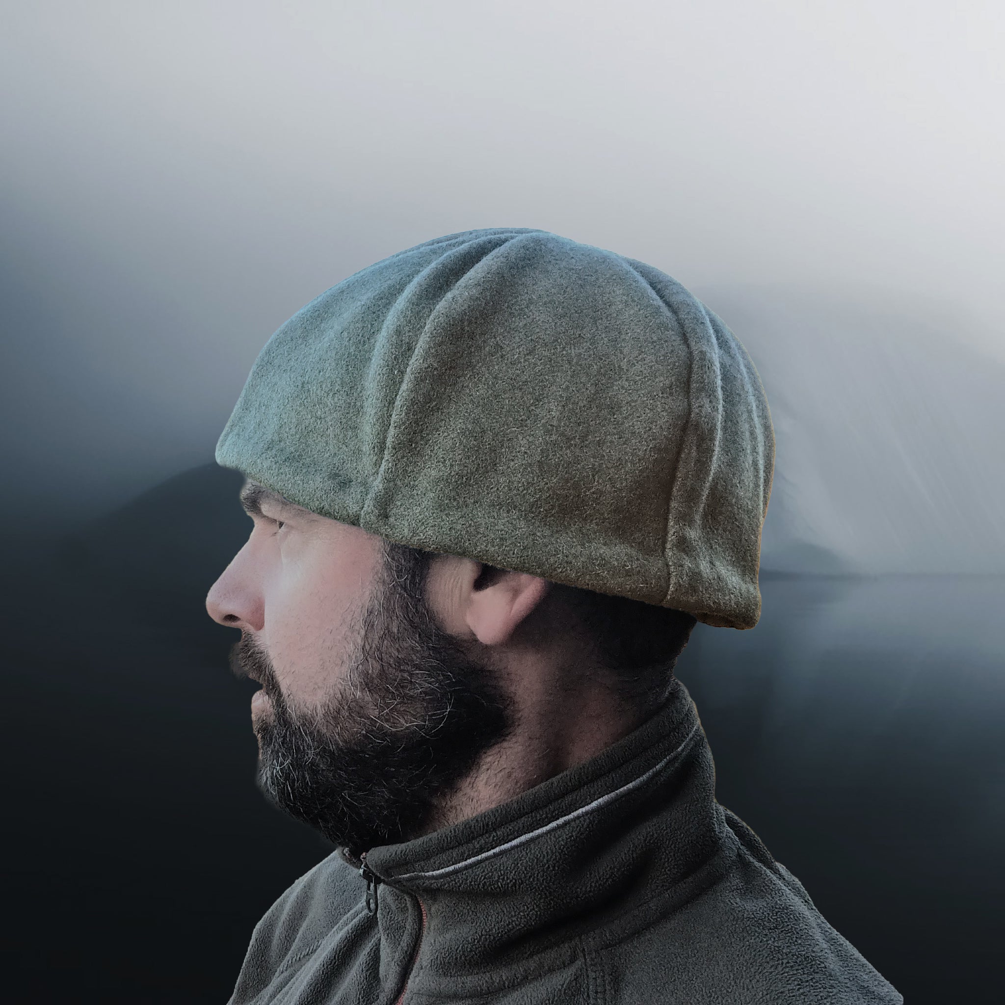 6 Panel Wool Viking Hat from Birka - Khaki Green