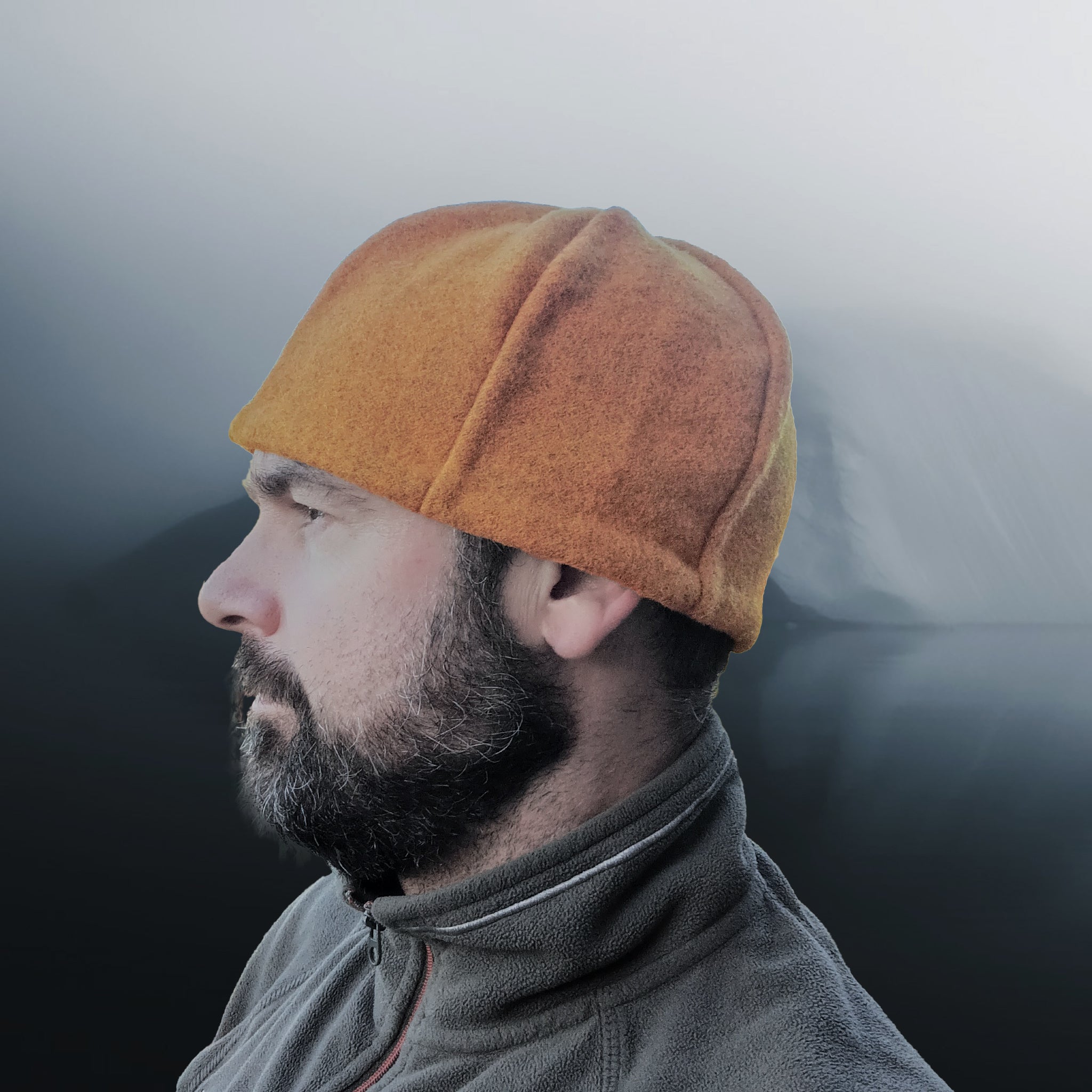 6 Panel Wool Viking Hat from Birka - Light Orange