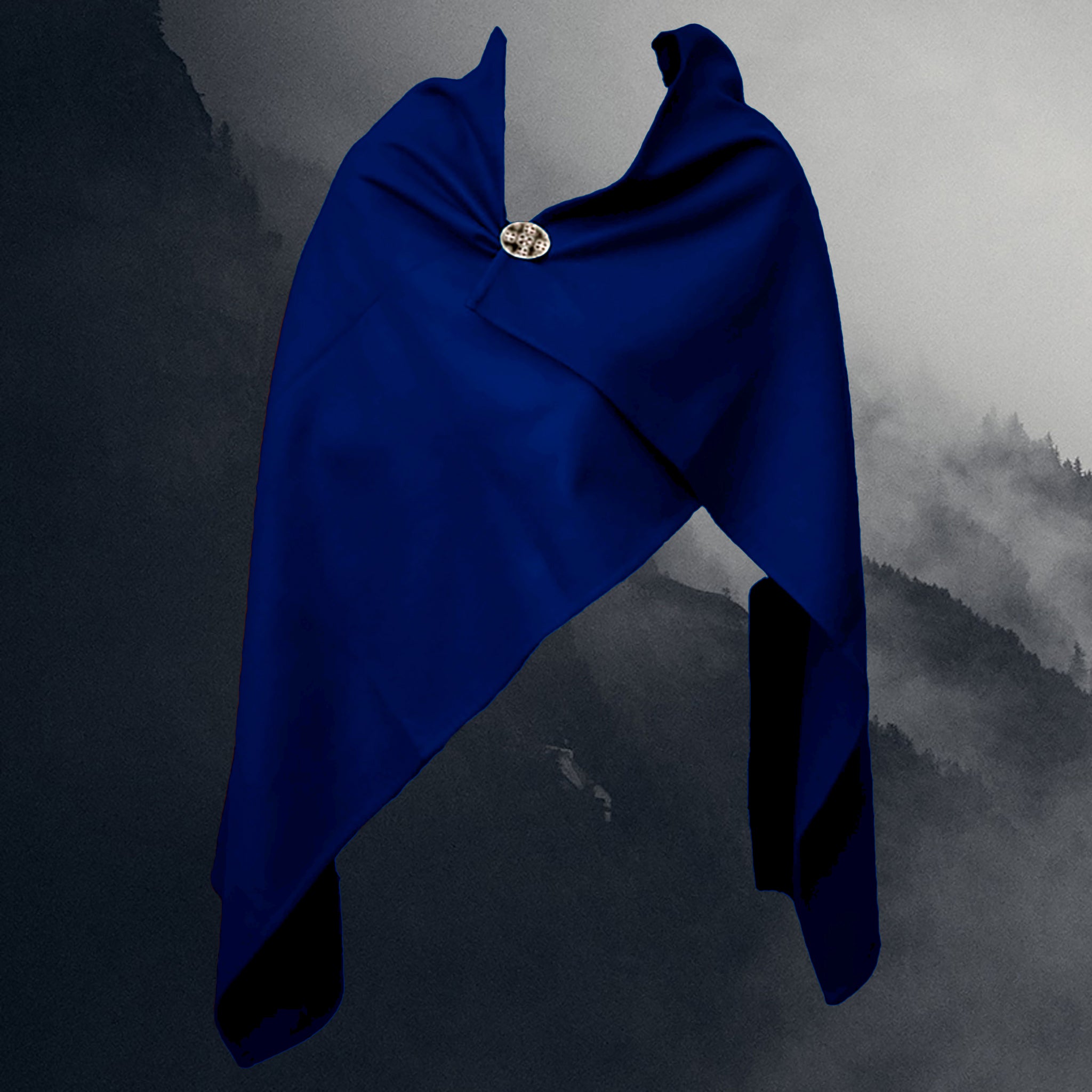 Handmade Wool Viking Cloak - Navy Blue