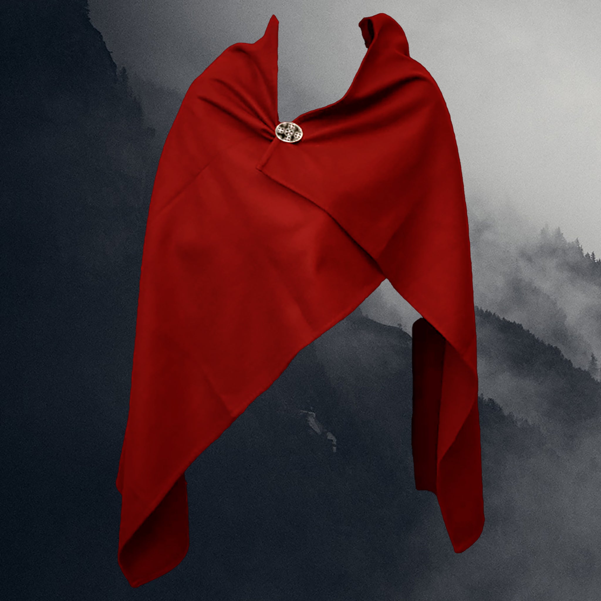 Handmade Wool Viking Cloak - Red