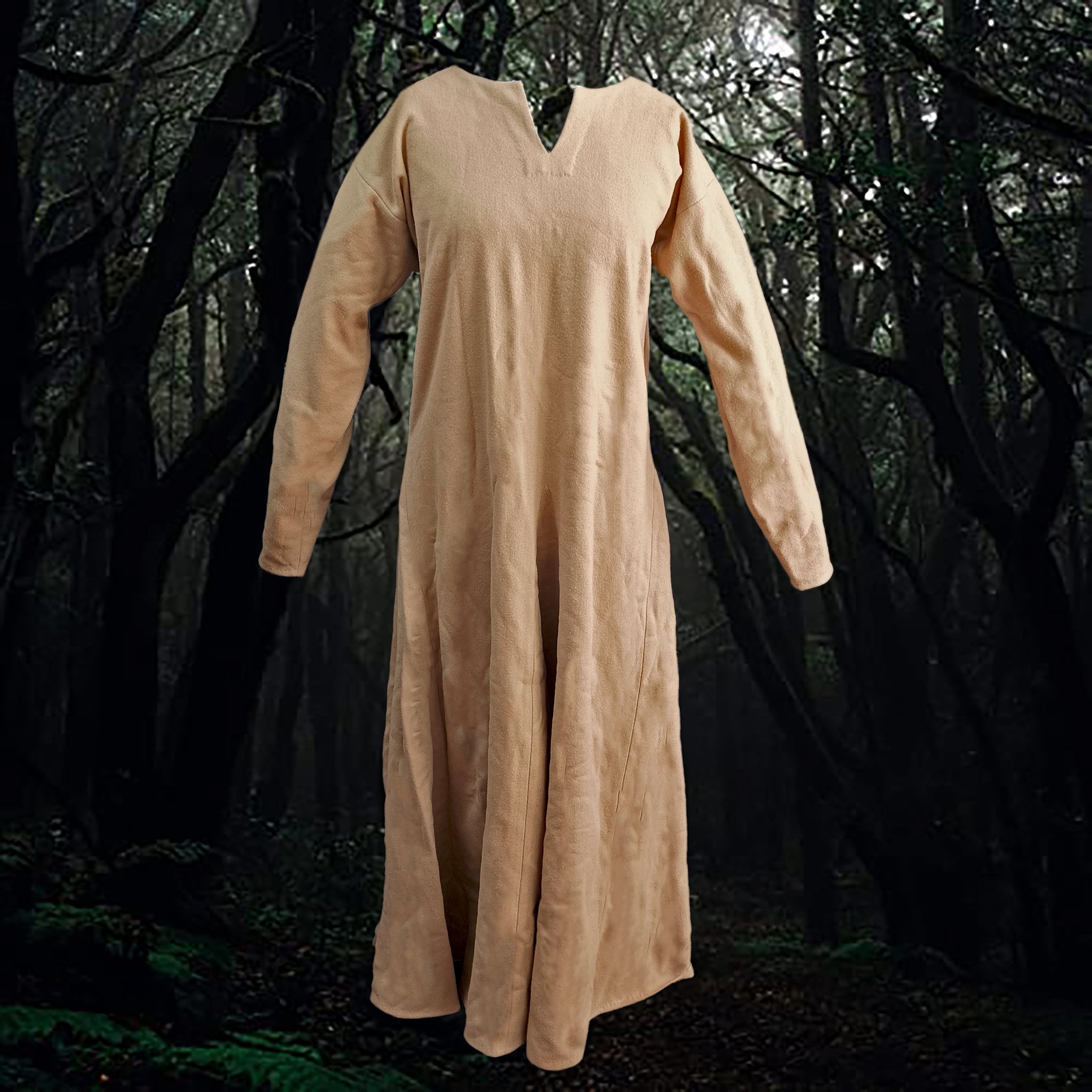 Handmade Wool Women's Viking Dress in Natural Beige