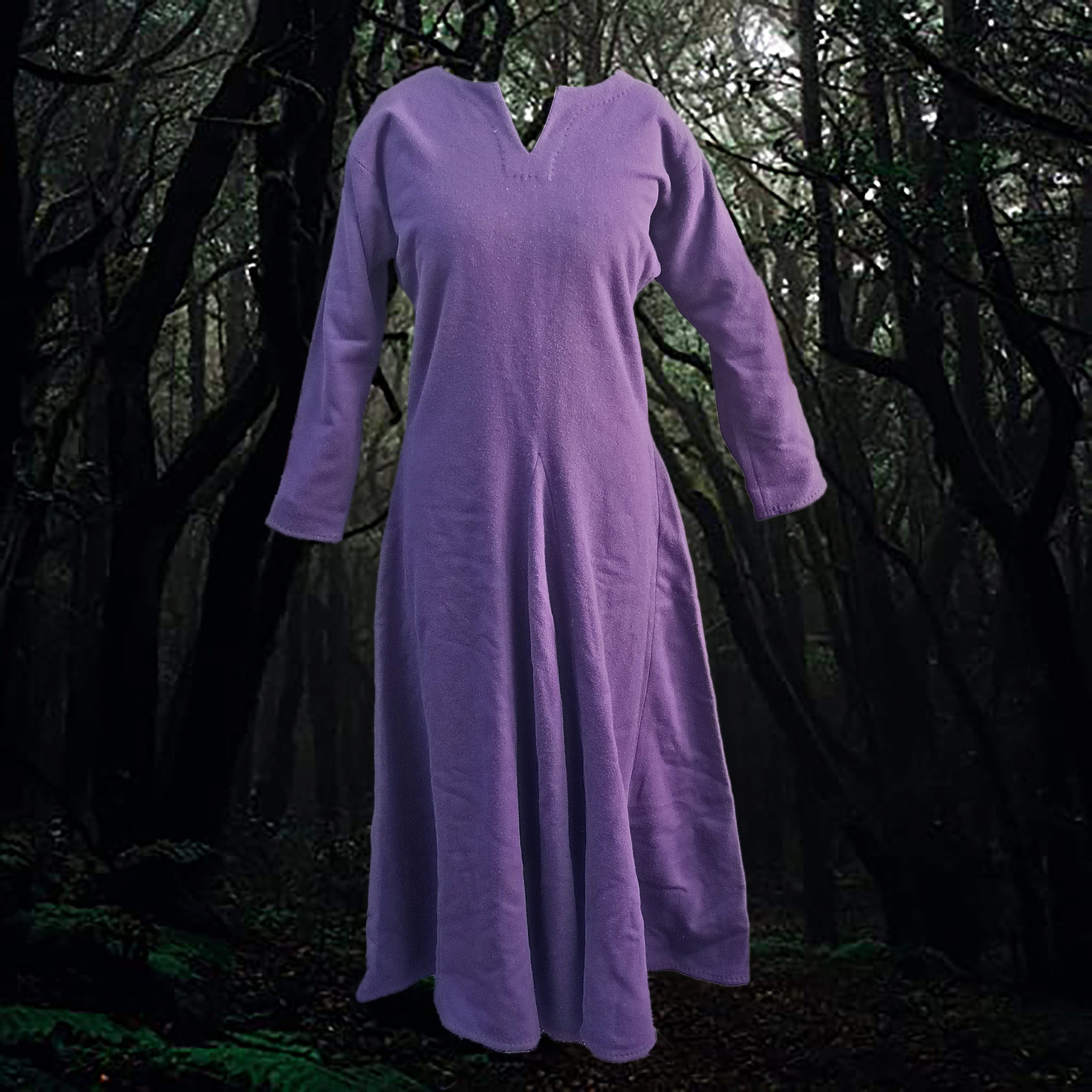 Handmade Wool Women's Viking Dress in Purple