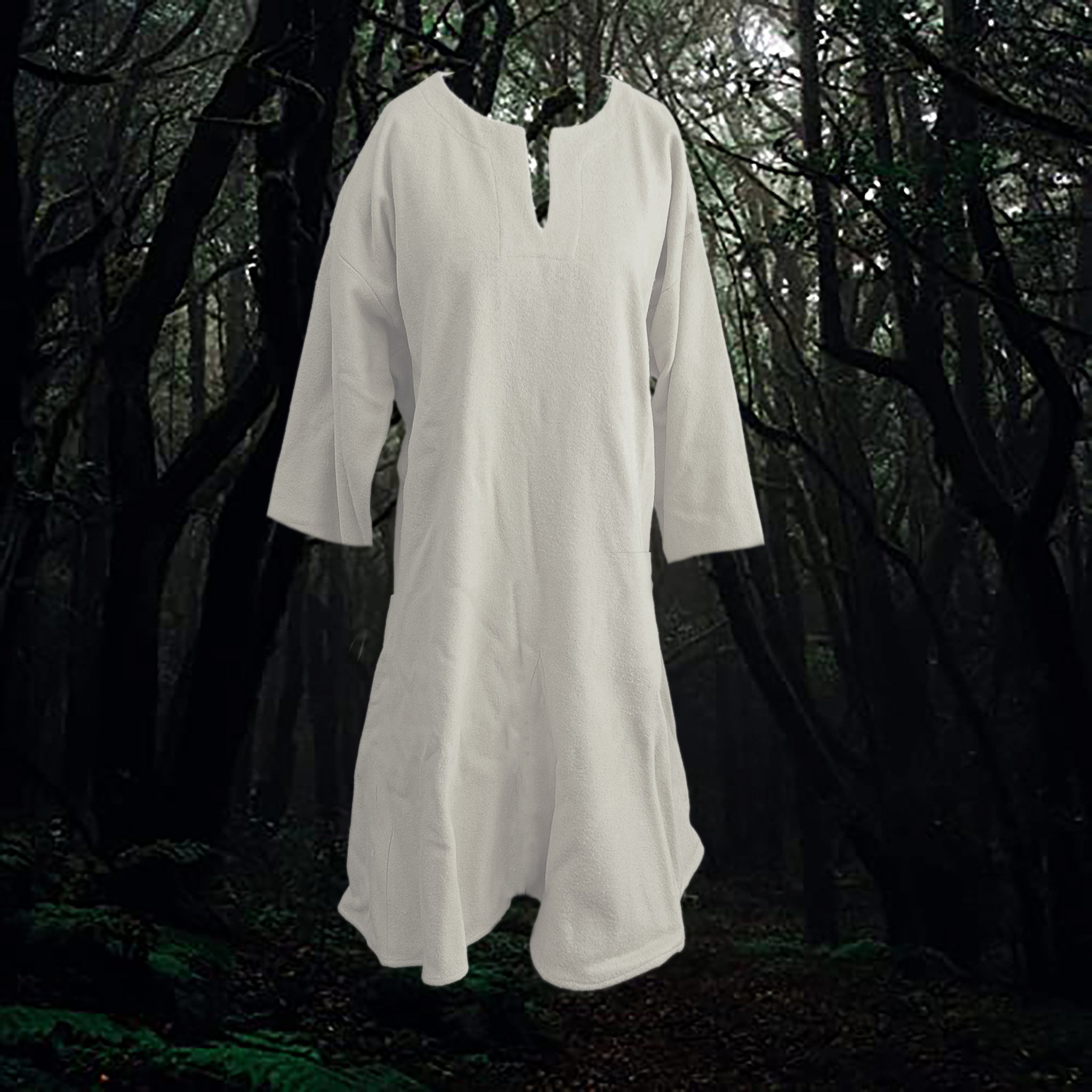 Handmade Wool Women's Viking Dress in White