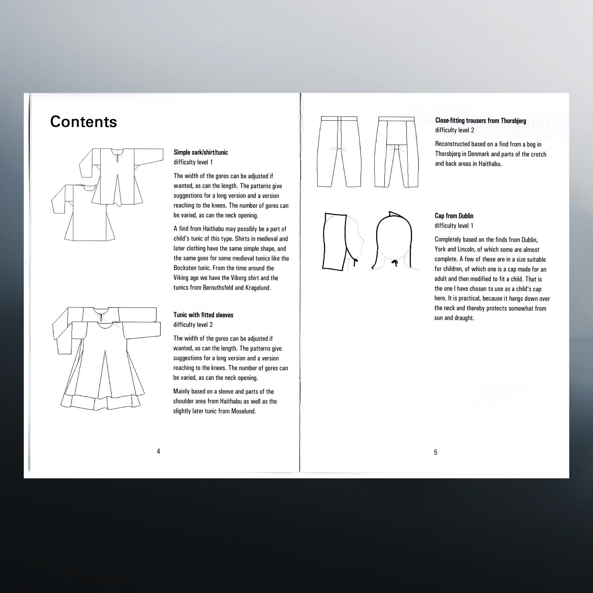 Viking Age Clothing - Childrens Clothing Book - Inside Contents