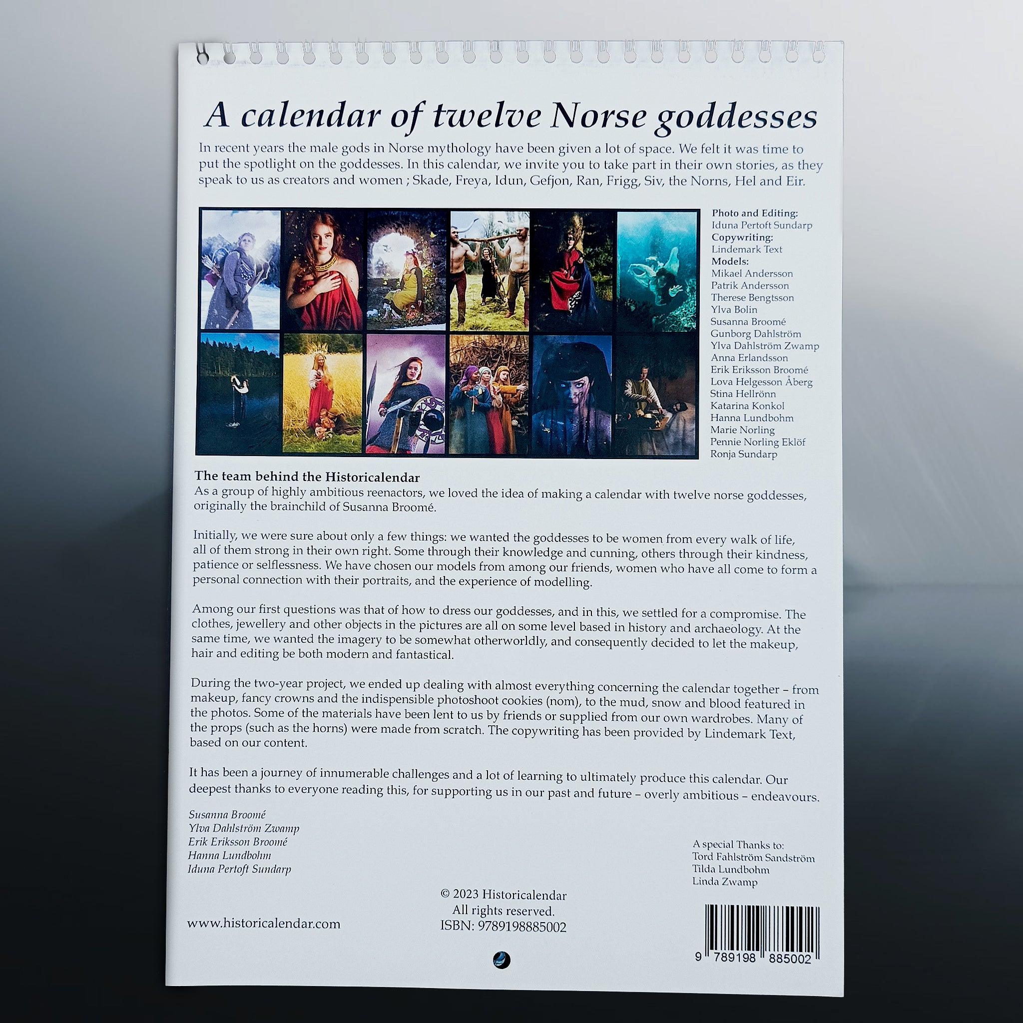 Norse Goddesses Calendar 2024 - Back Cover