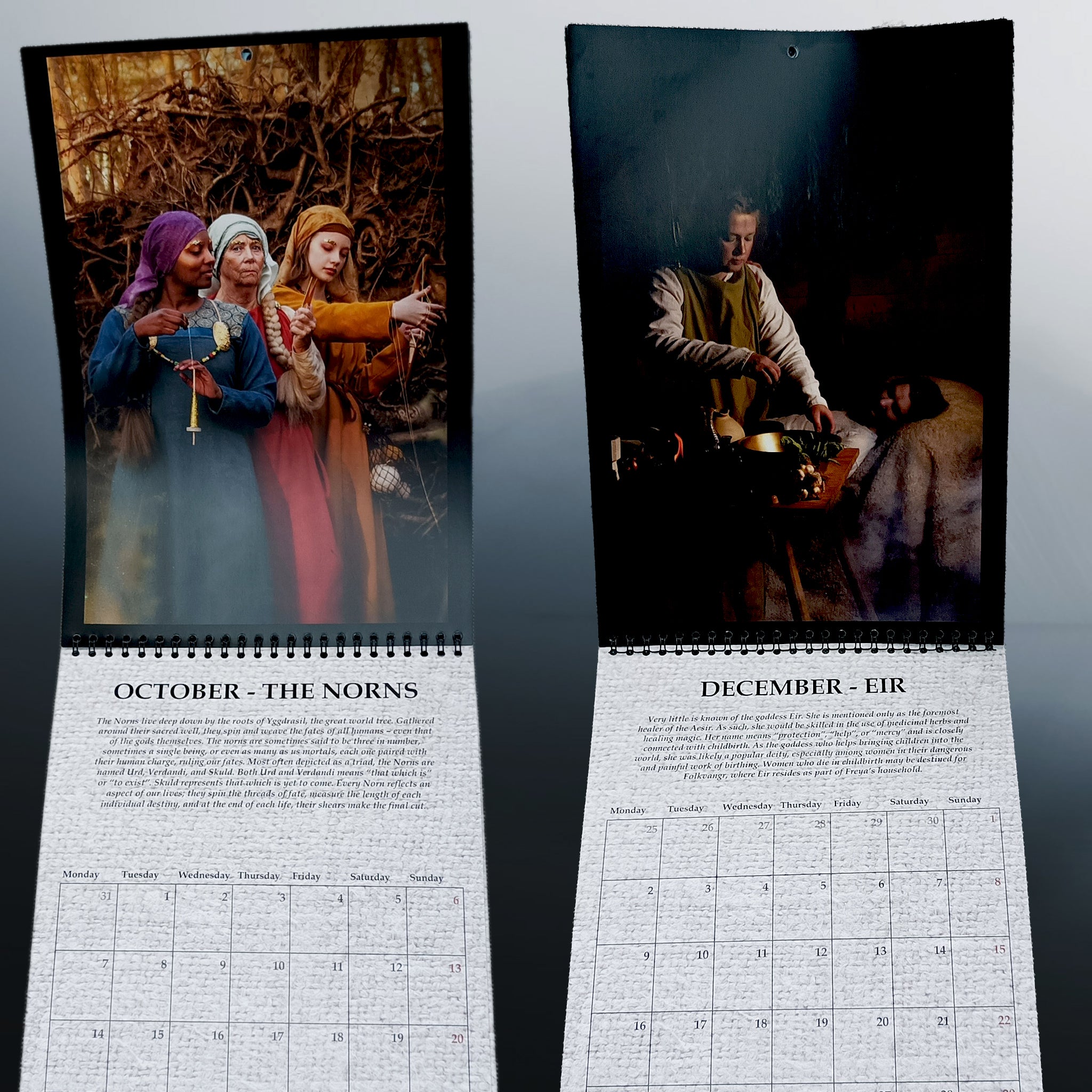Norse Goddesses Calendar 2024 - October & December - The Norns & Eir
