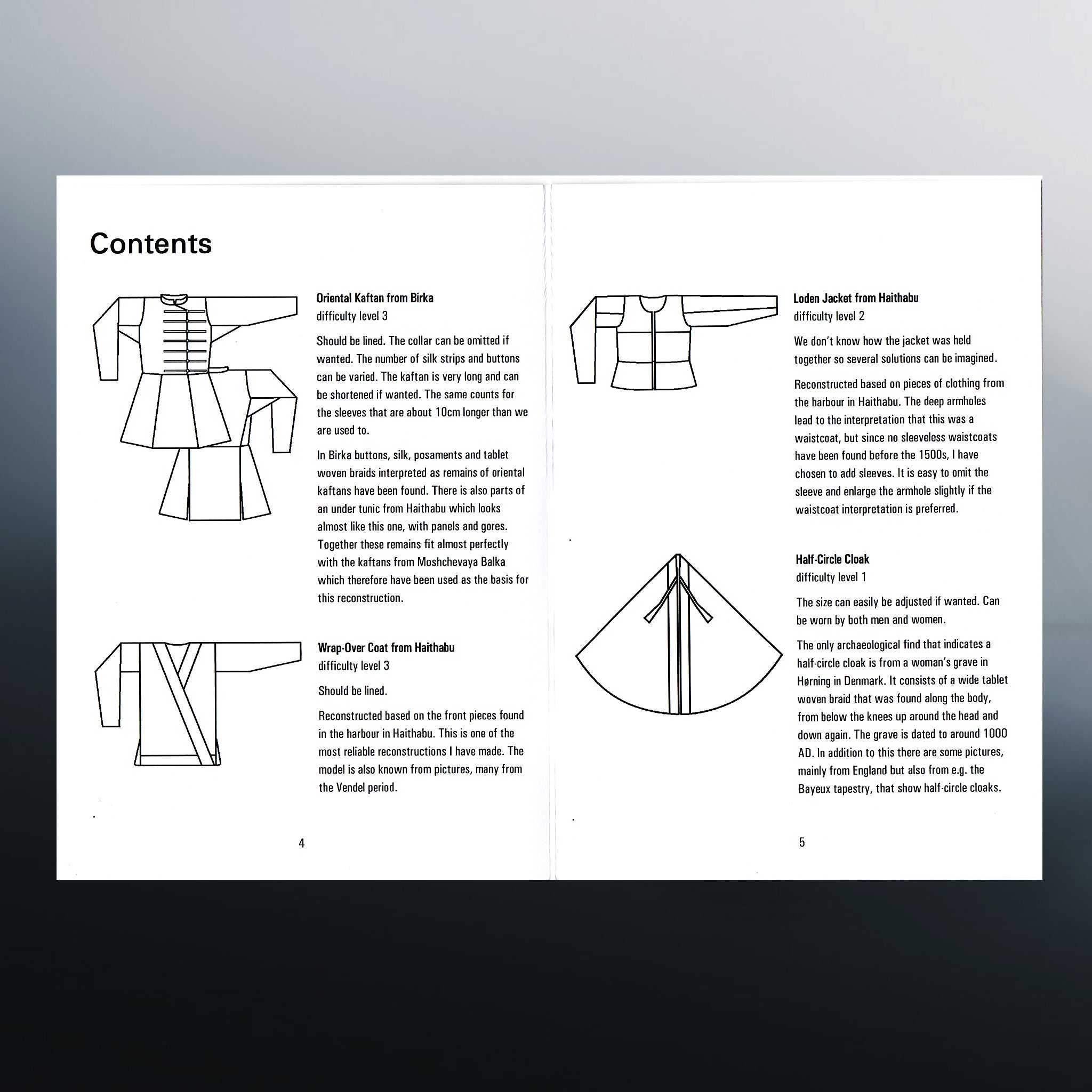 Viking Age Clothing - Outdoor Clothing Book - Inside Contents