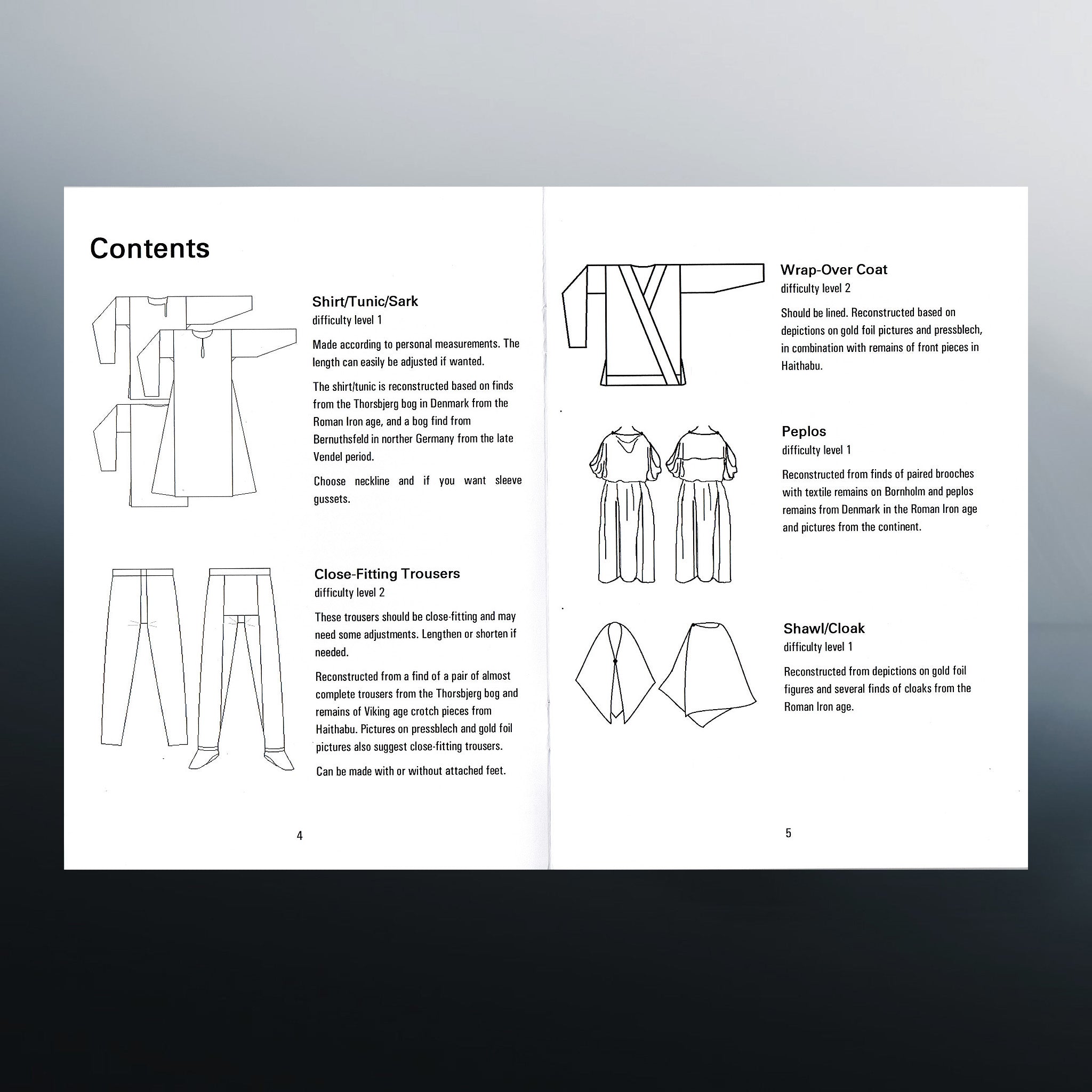 Scandinavian Vendel Period Clothing Booklet - Inside Contents