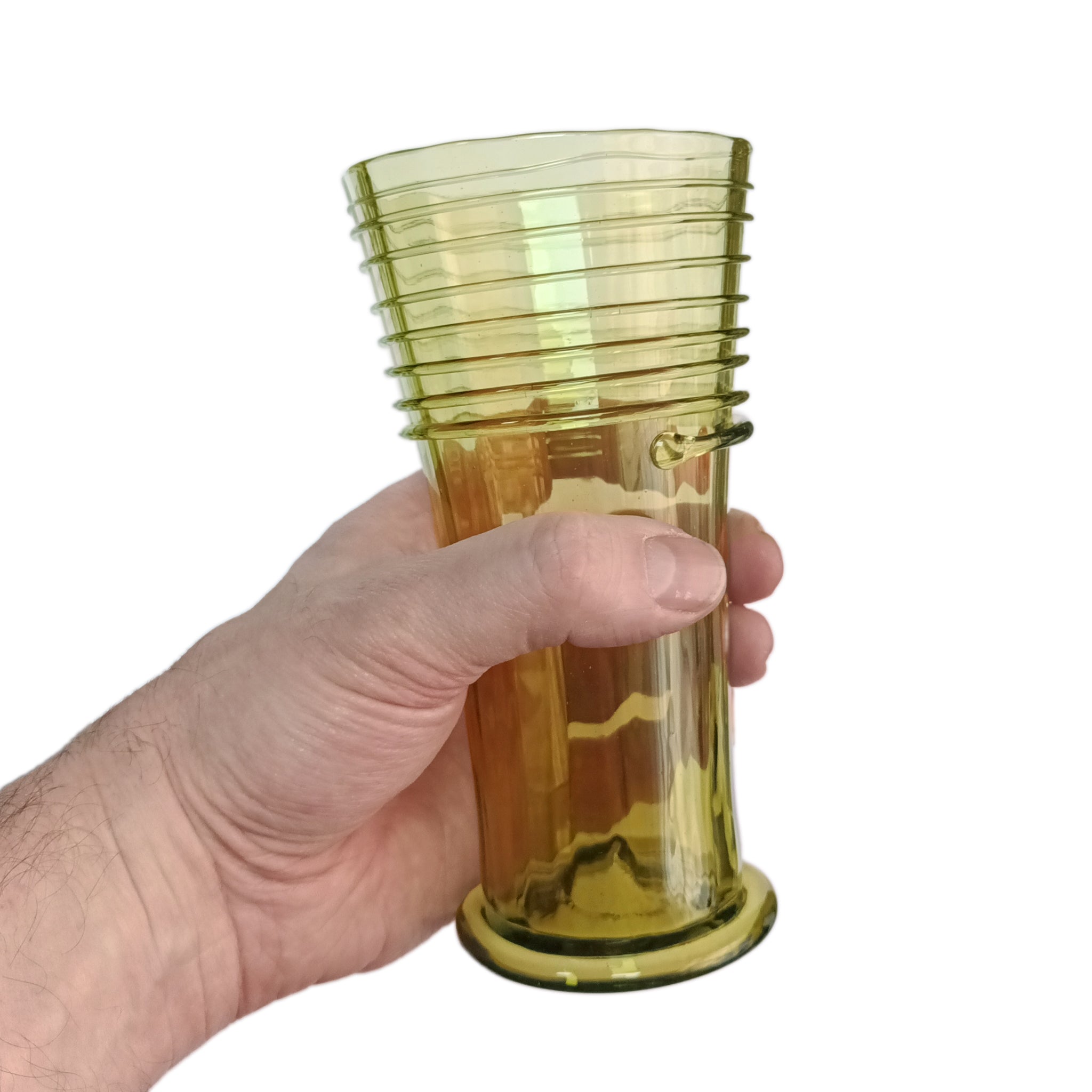 Medium Sized Handmade Replica Medieval Beer Glass in Hand