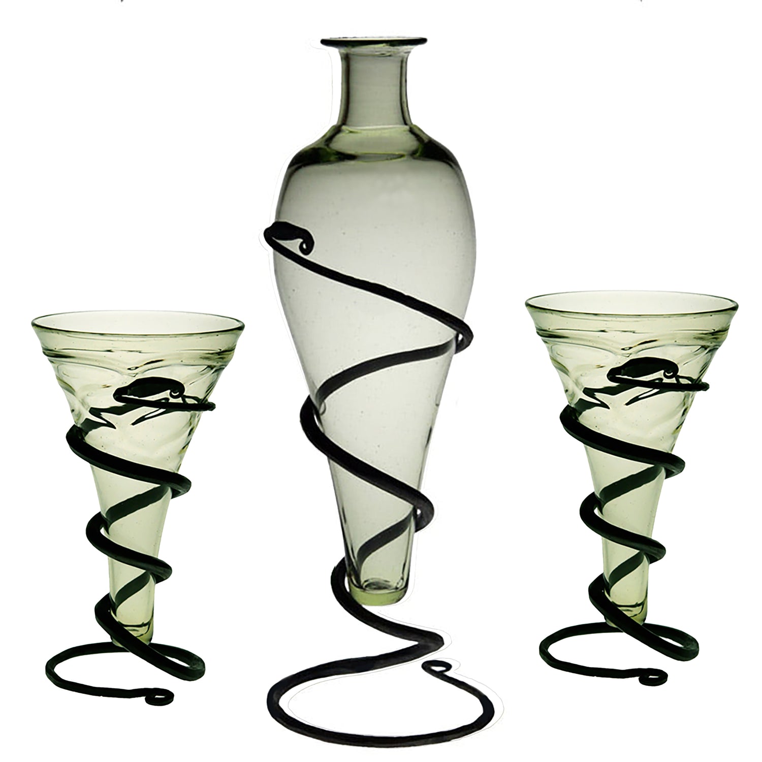 Viking Mead Bottle Set Decanter with 2 Glass Viking Beakers