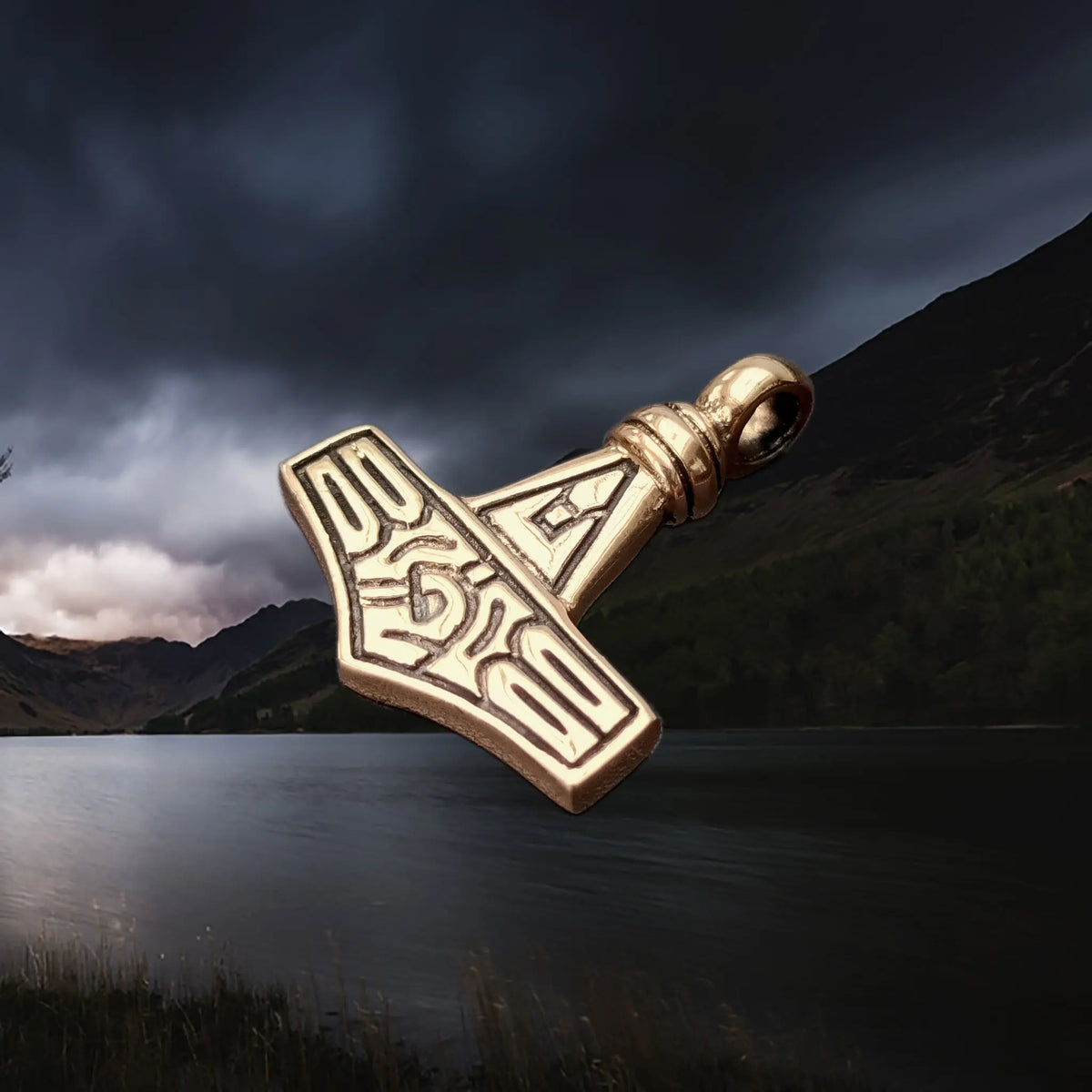 Bronze Gotland Replica Thors Hammer Pendant - Viking Jewelry
