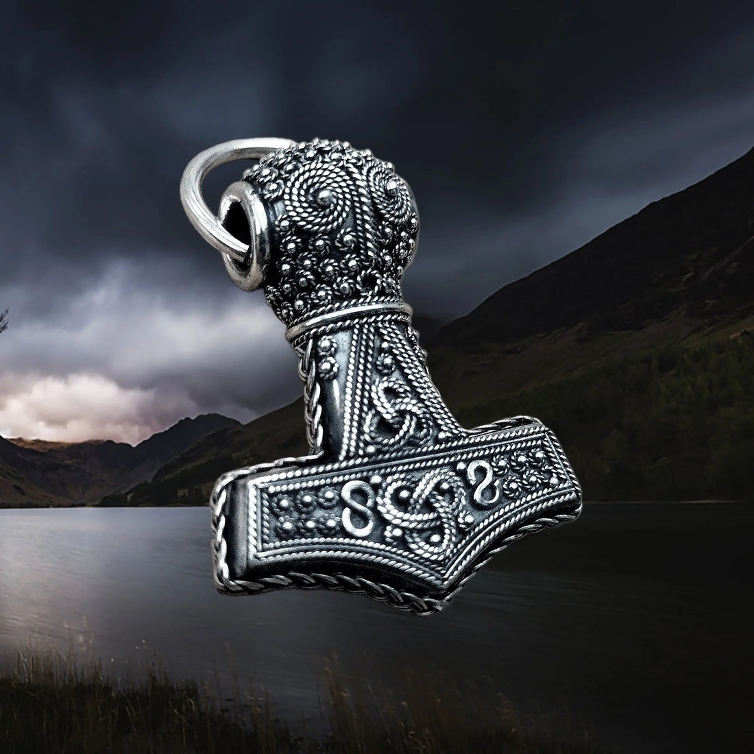 Silver Filigree Thors Hammer from Oland - Rare Viking Jewelry