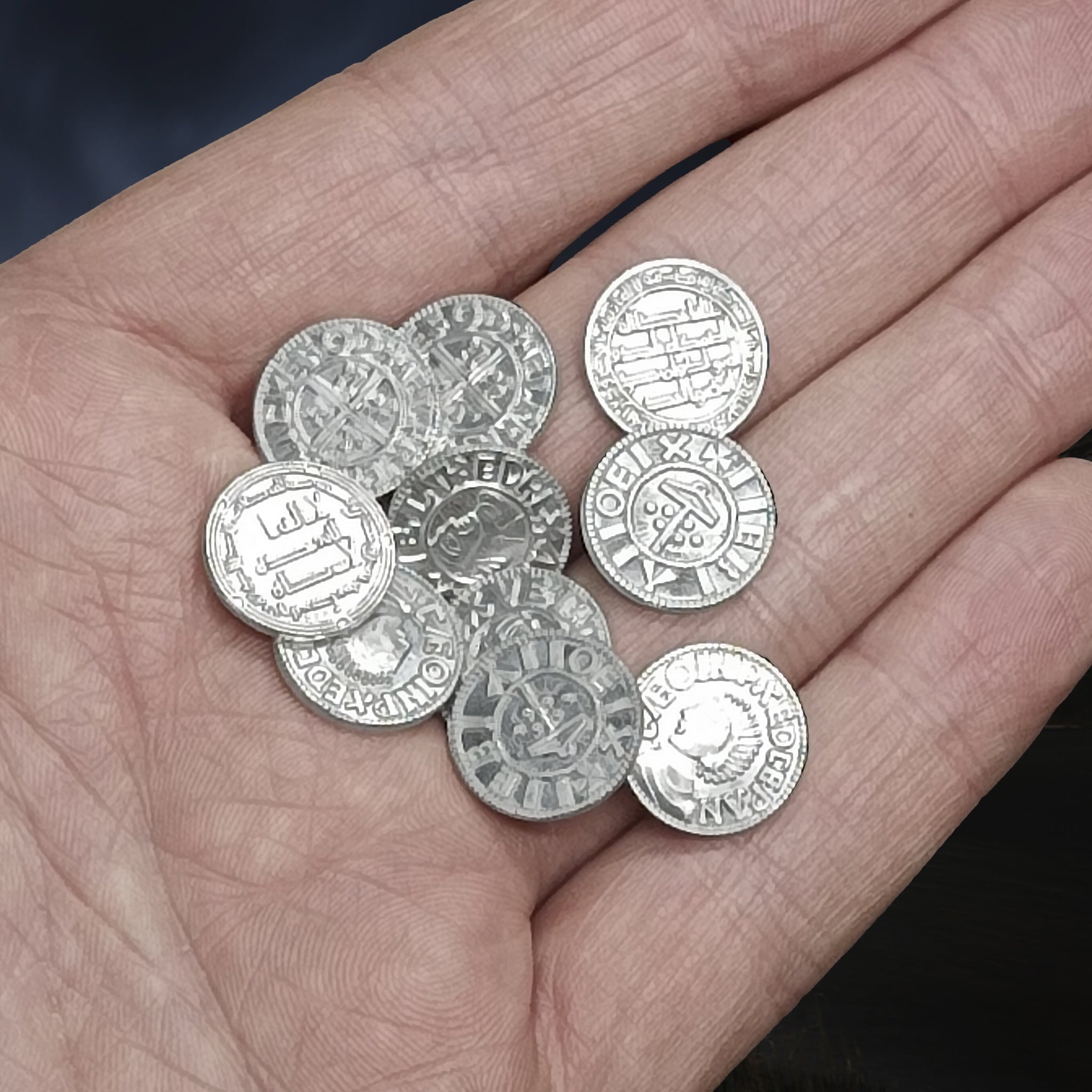 Assorted Replica Viking / Saxon Coins in Hand x 10