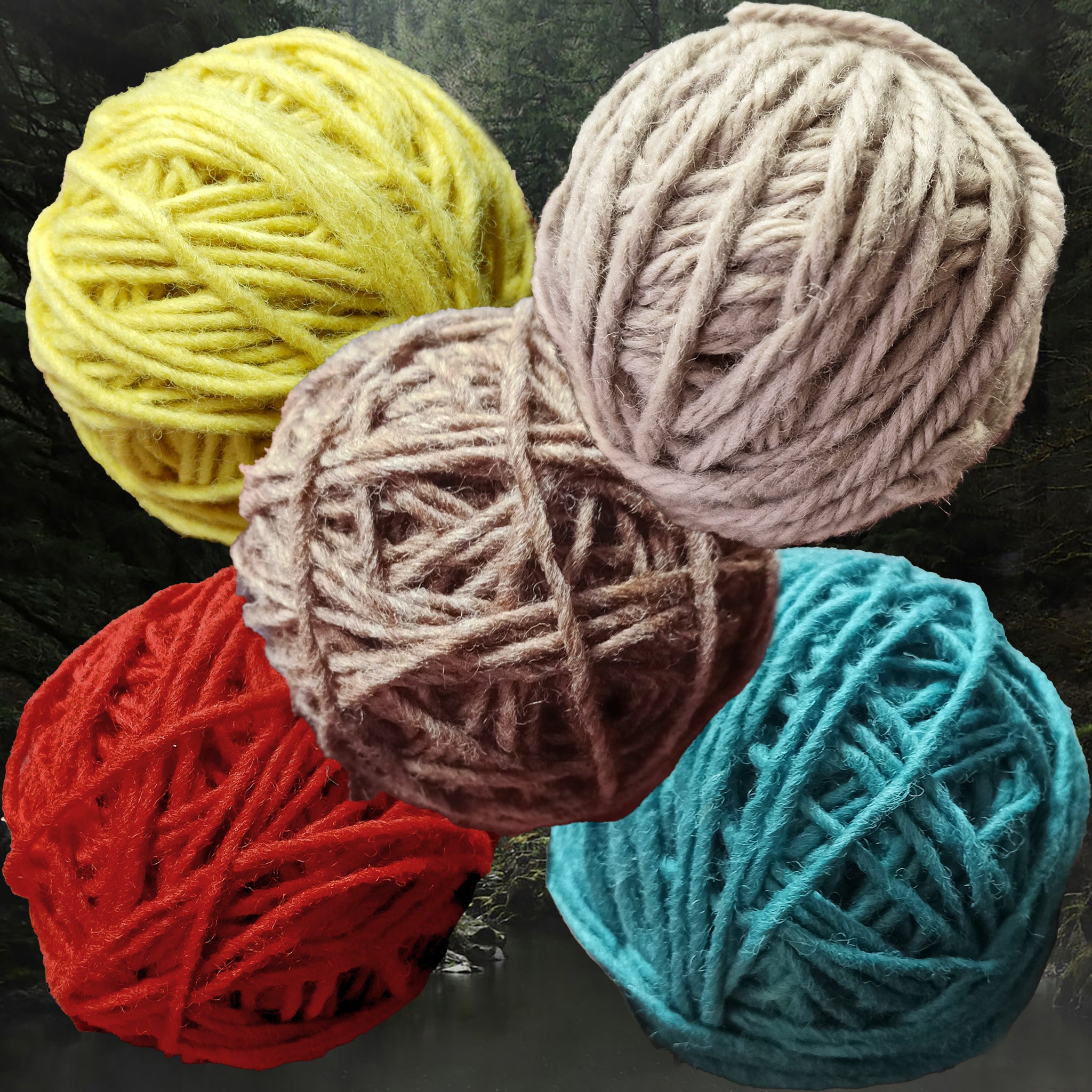 Authentic Nailbinding Chunky Shetland Wool Yarn Balls - Different Colour