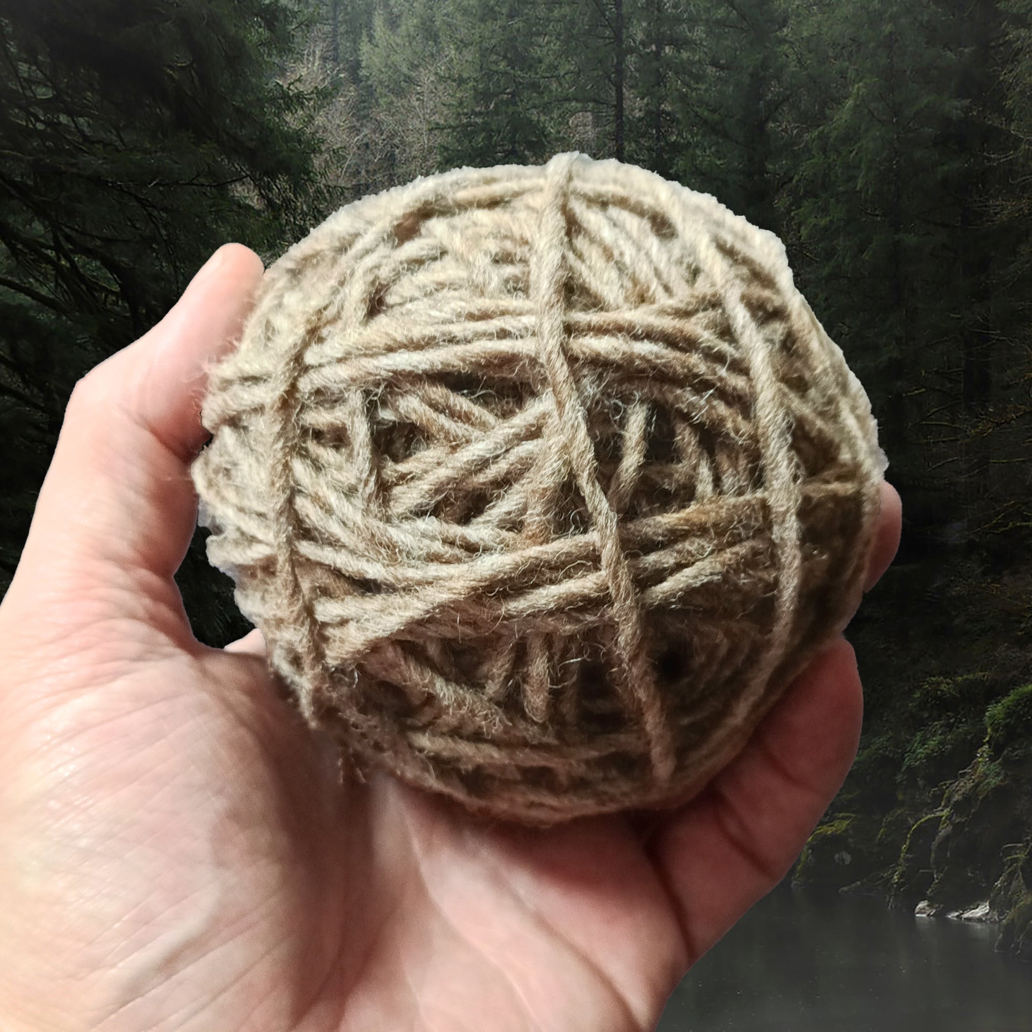 Natural Brown Shetland Wool Yarn Balls for Nalbinding and Tablet Weaving in Hand