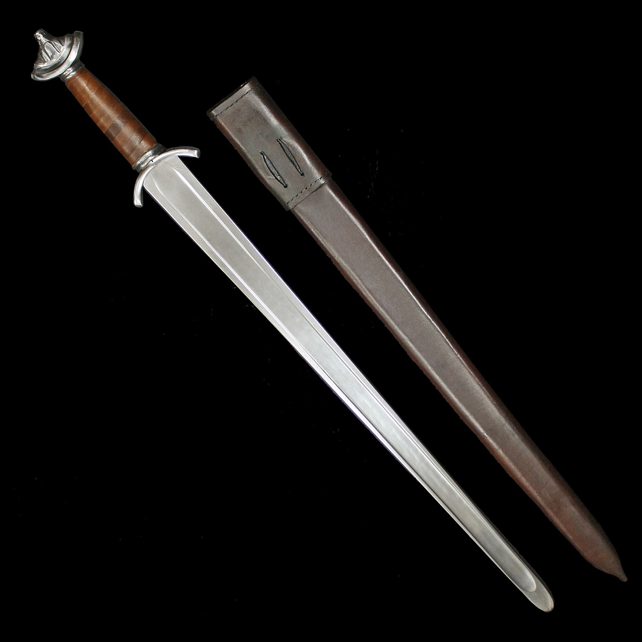 Viking / Saxon Sword with Gilling Fittings with Scabbard