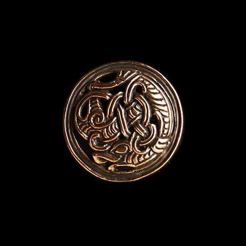 Gripping Beast Disc Brooch - Bronze - Viking Brooches