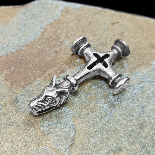 Wolf cross deals pendant