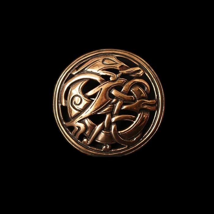 Round Urnes Dragon Brooch - Bronze - Viking Brooches