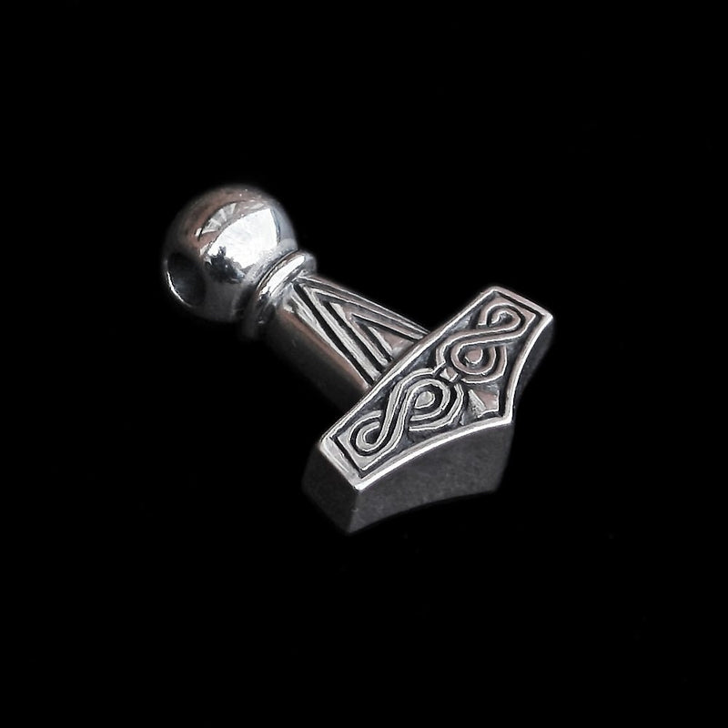 Silver Runic Thor's Hammer Replica - Viking Pendants - Viking Jewelry