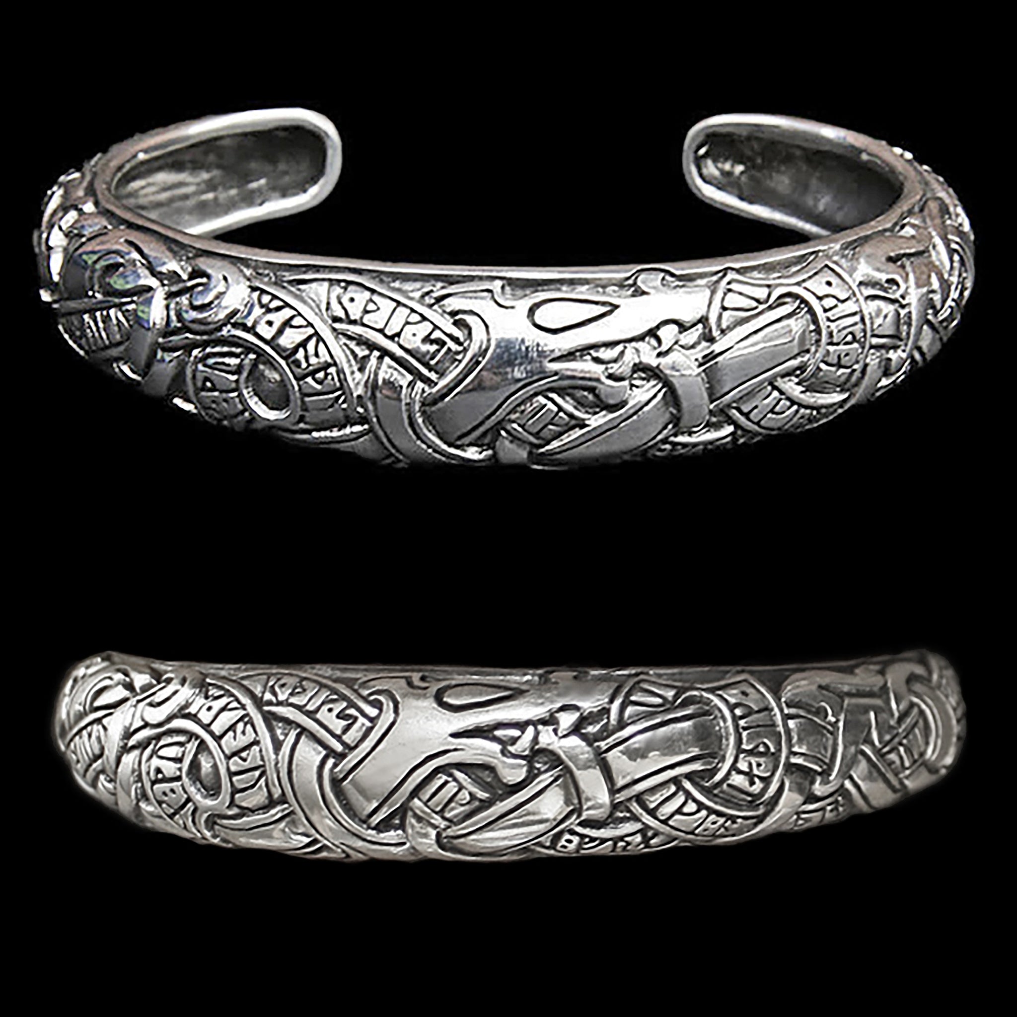 Silver Runic Viking Arm Ring - Viking Bracelets