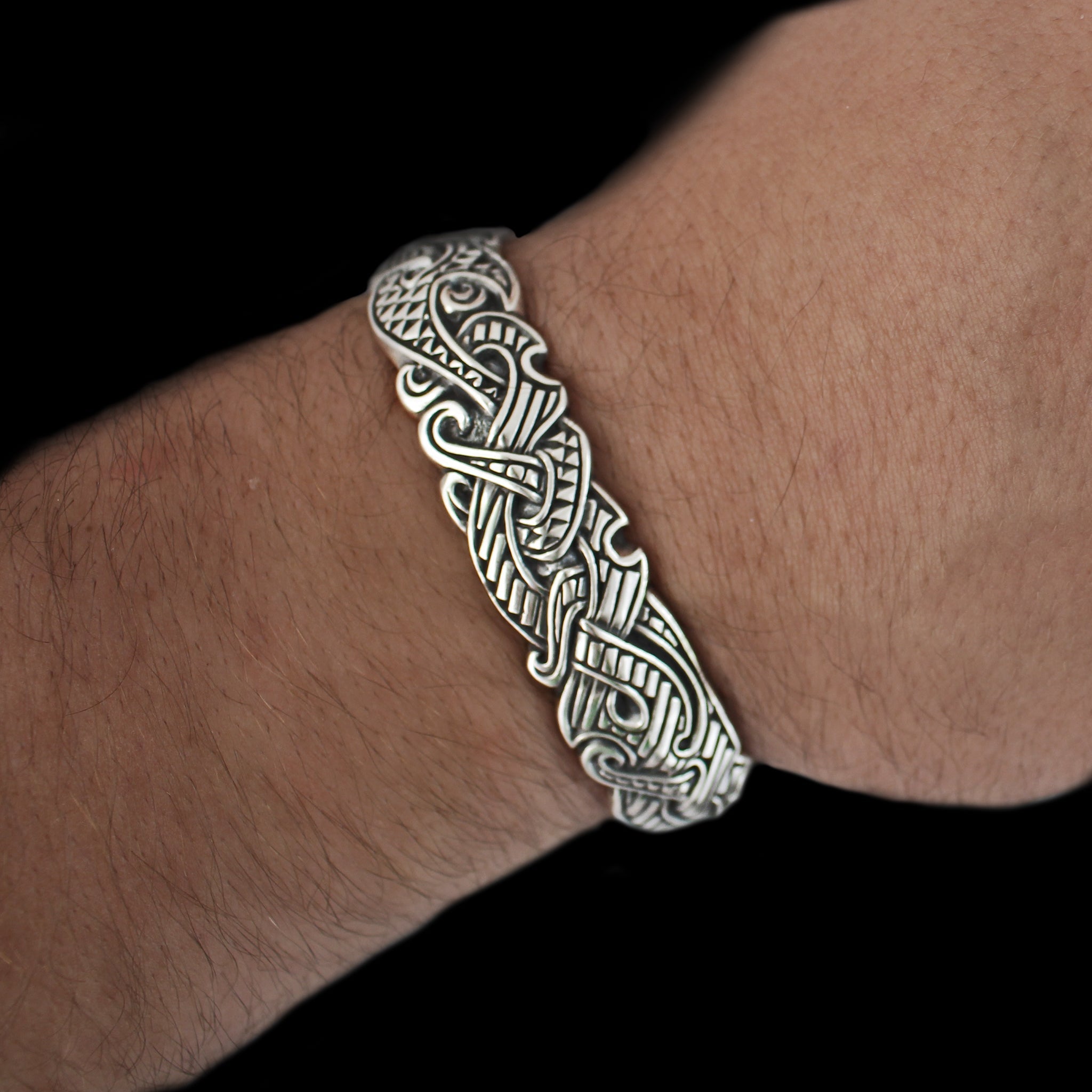 Wearing our Silver Viking Raven Arm Ring - Viking Jewelry