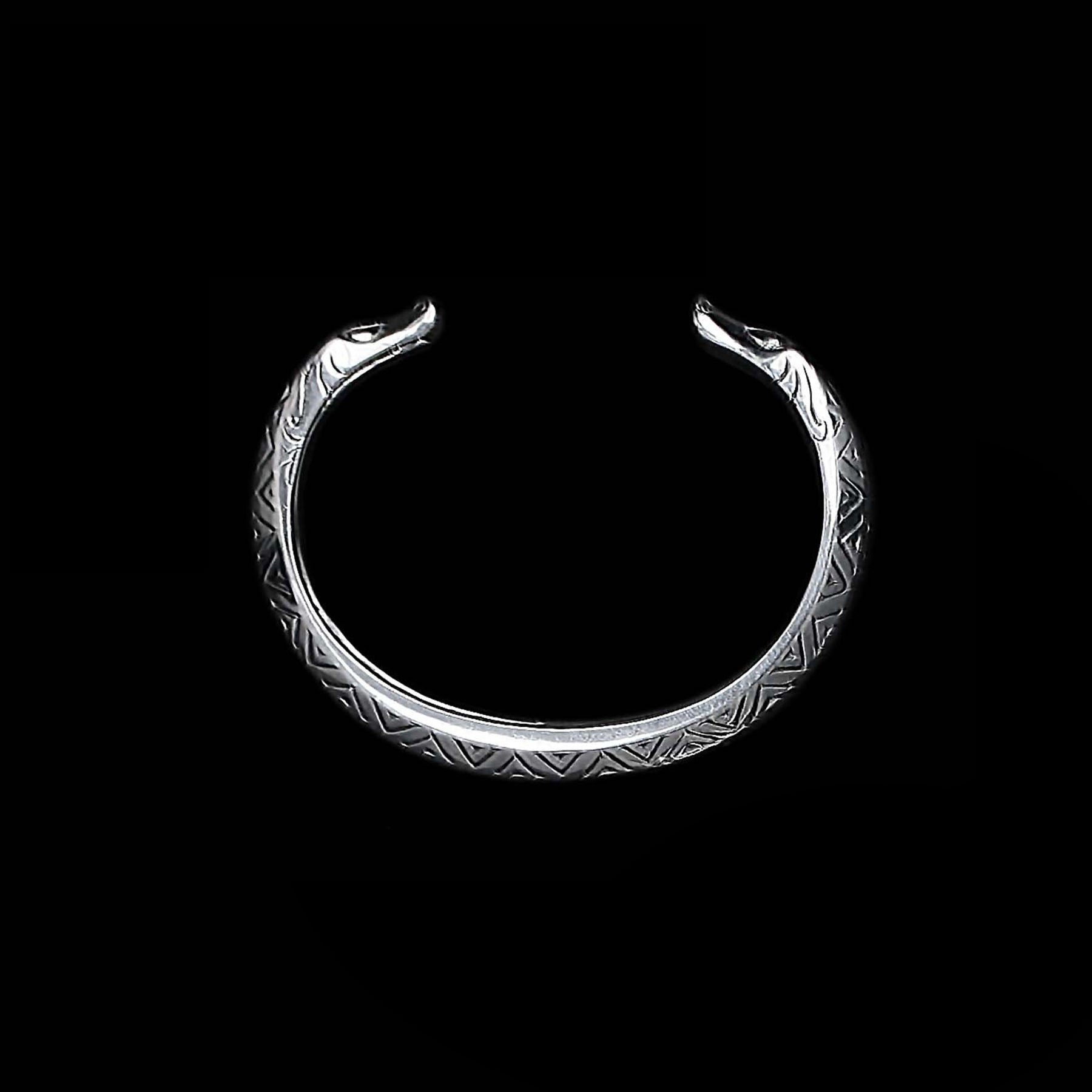 Silver Thor's Protection Runic Bracelet / Arm Ring - Medium