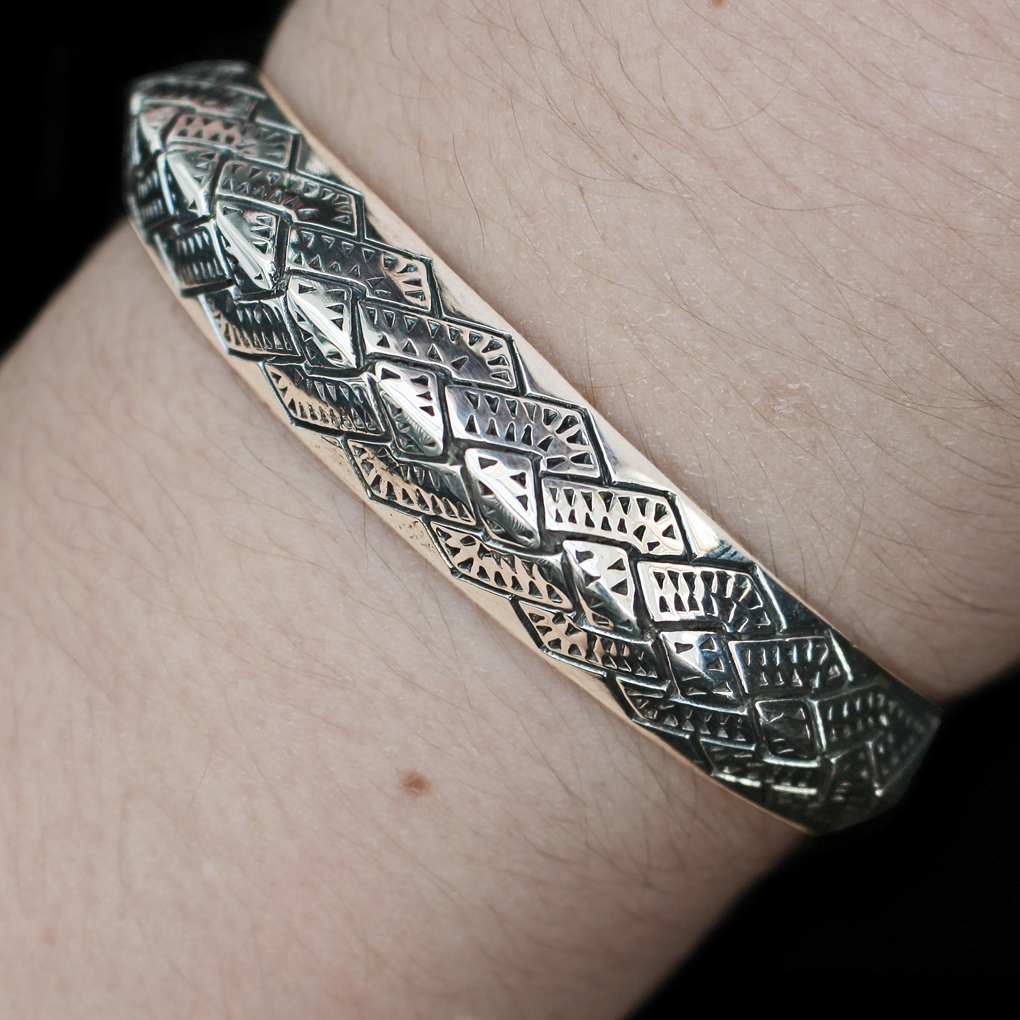 Silver Viking Axe Arm Ring on Arm