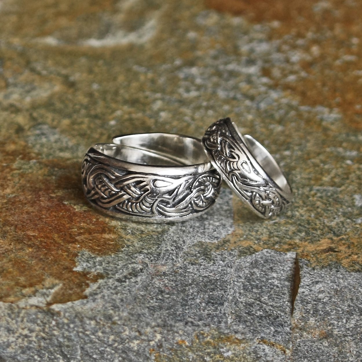 Silver Viking Dragon Ring in 2 Sizes - Viking Rings