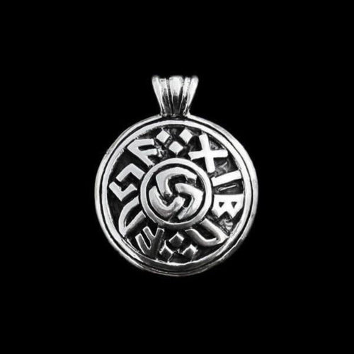 Silver Round Viking Luck Pendant - Viking Pendants