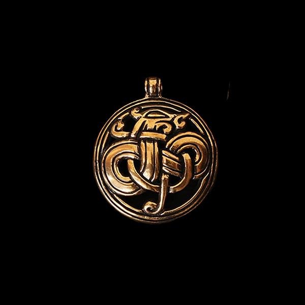 Round Urnes Dragon Pendant - Bronze - Viking Pendants