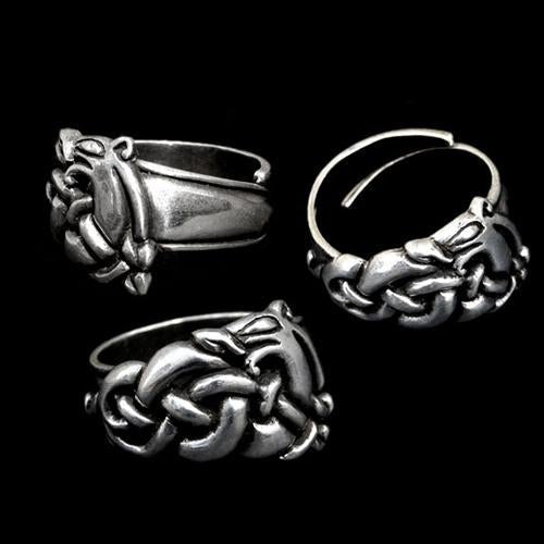 Silver Urnes Dragon Ring - Large - Viking Rings