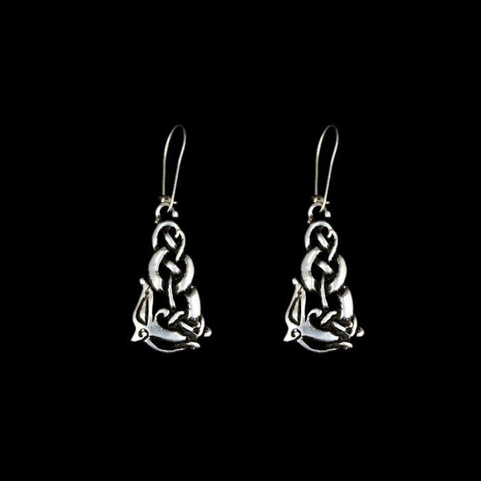Silver Urnes Wolf Earrings - Viking Earrings
