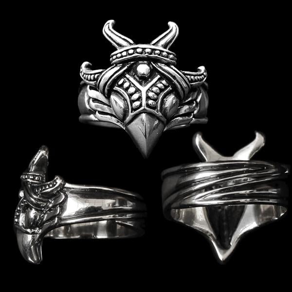 Silver Viking Raven Head Ring - Viking Rings
