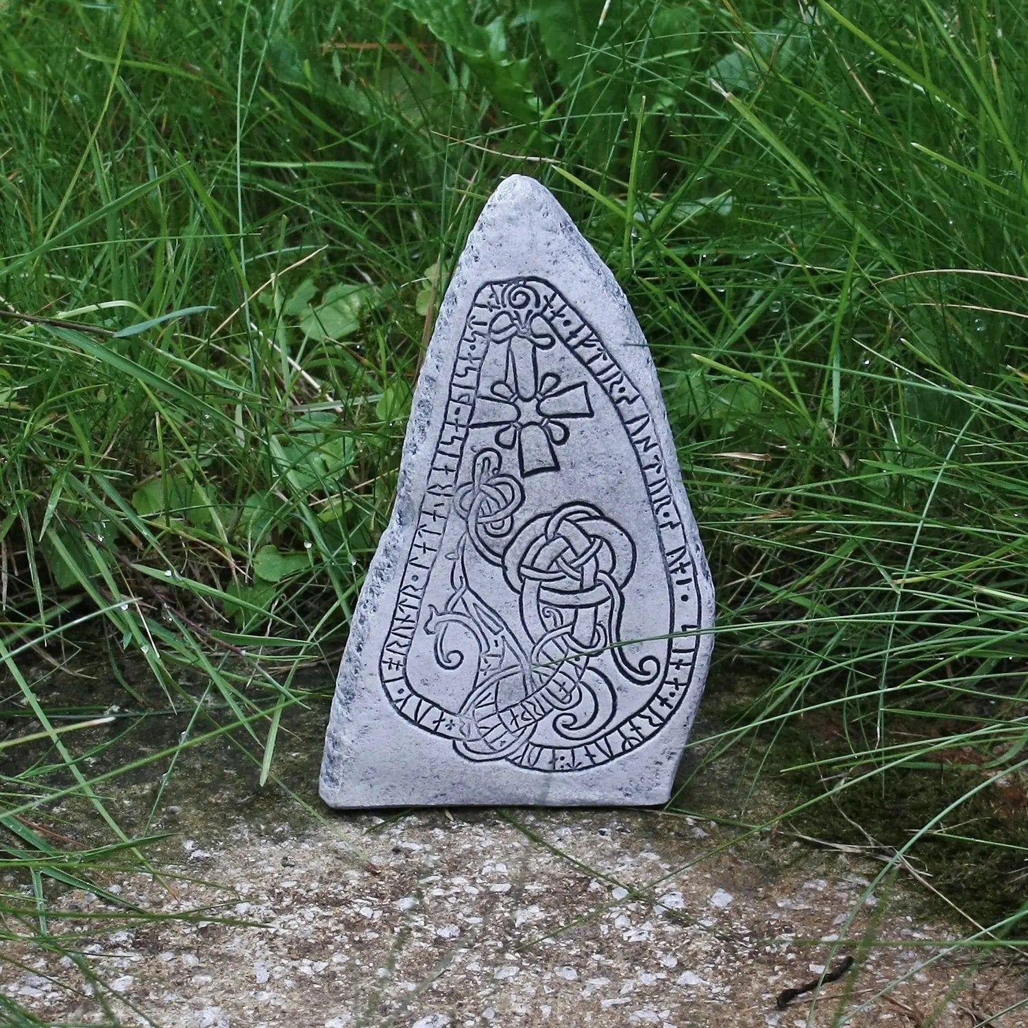 Ornamental Viking Runestone Replica From Hägerstalund Uppland