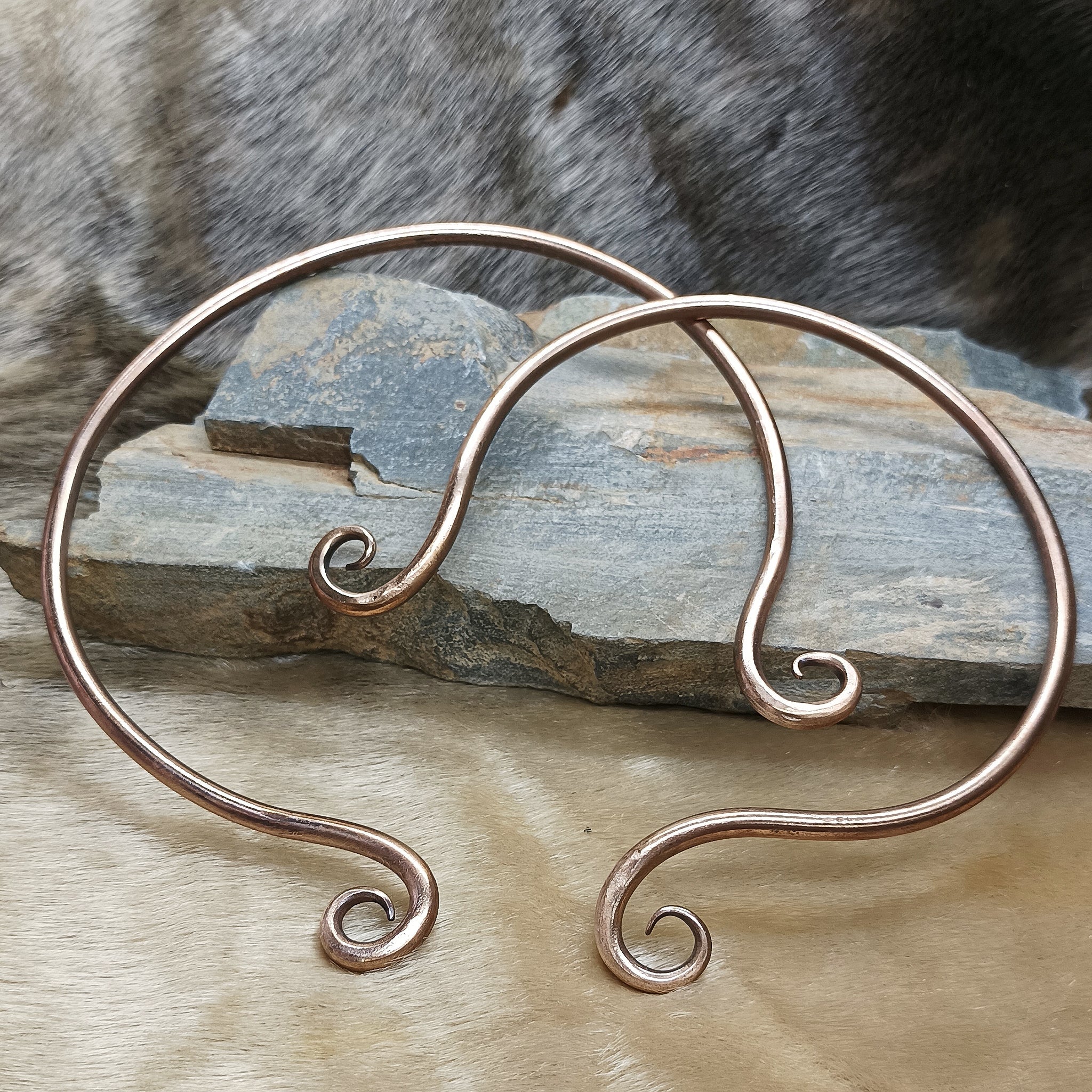 Hand-Forged Replica Viking Neck Torcs in Solid Bronze