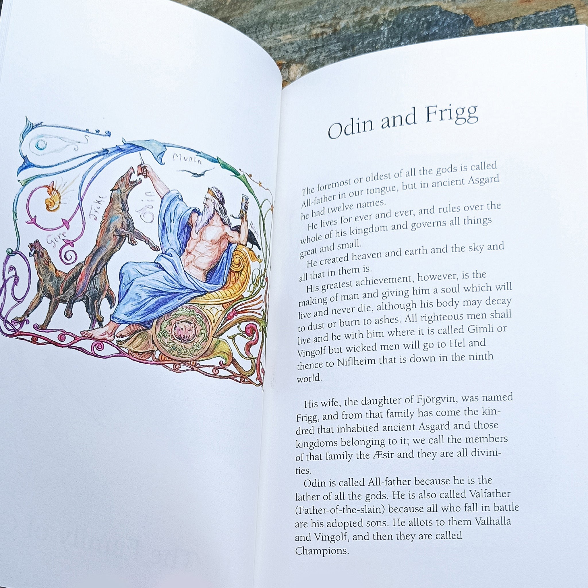 The Viking Gods Book - From Snorri Sturluson's Edda - Inside the book - Odin & Frigg