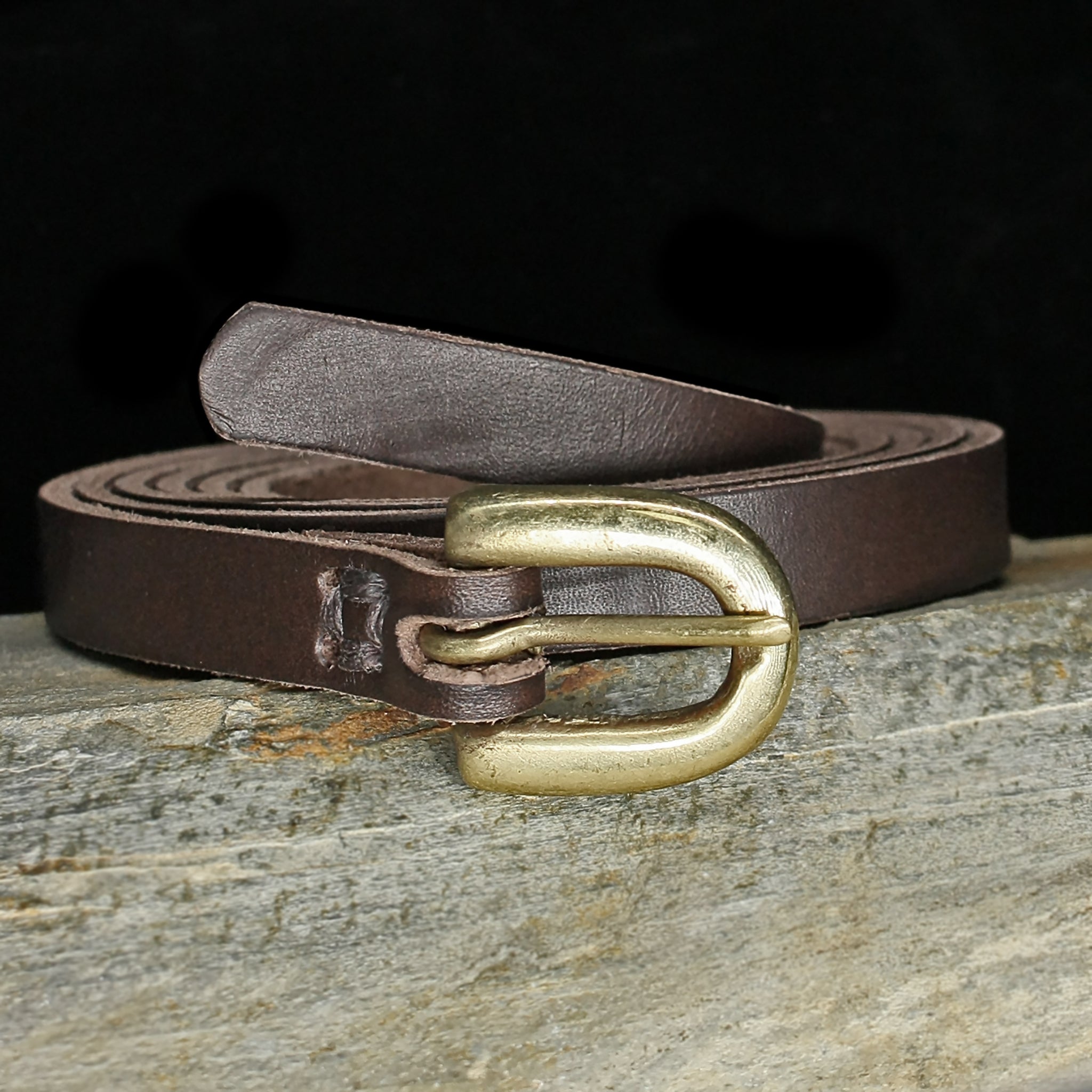 Leather Viking Belt with Brass Buckle - Viking Clothing