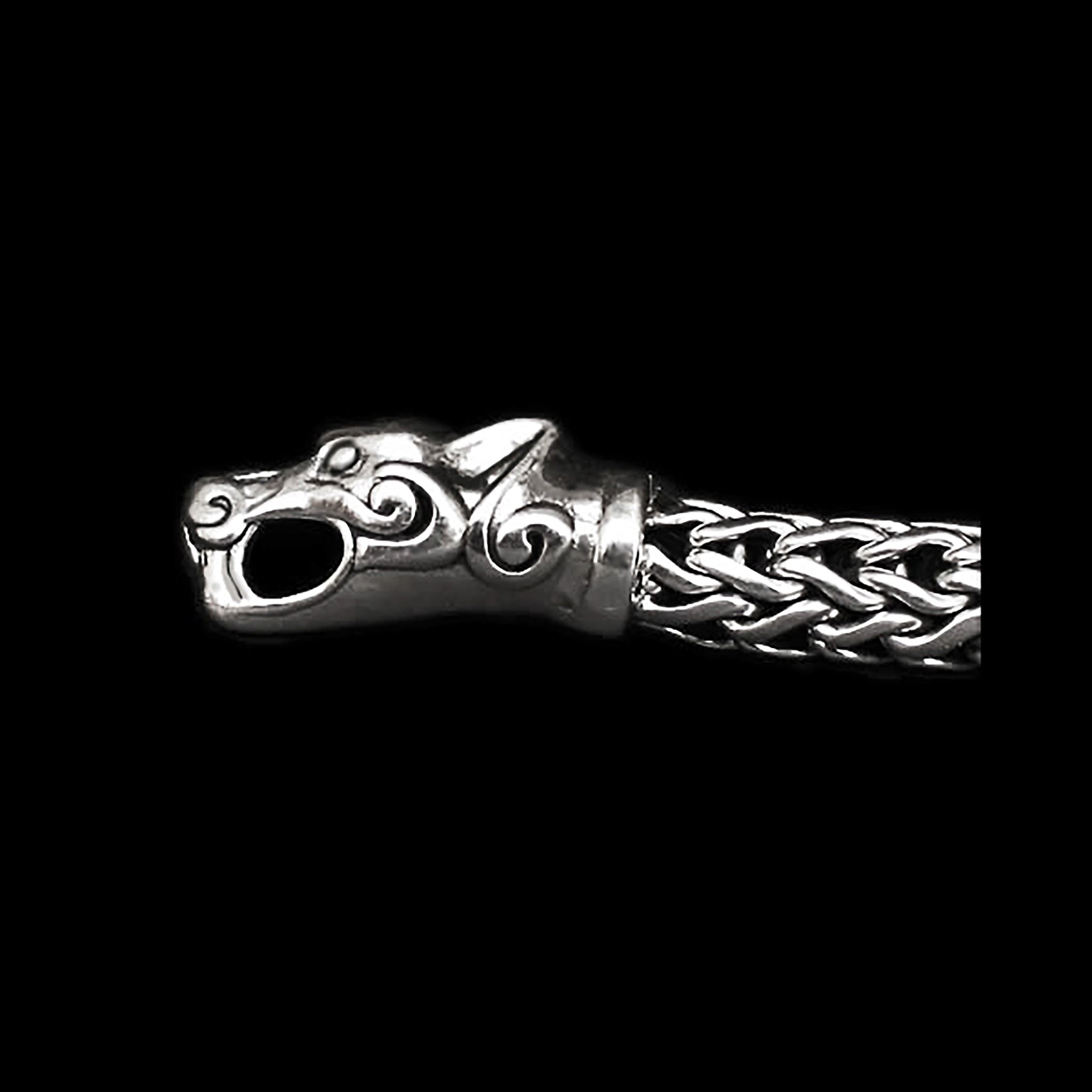 Silver Ferocious Wolf Terminal on 5mm Silver Snake Chain