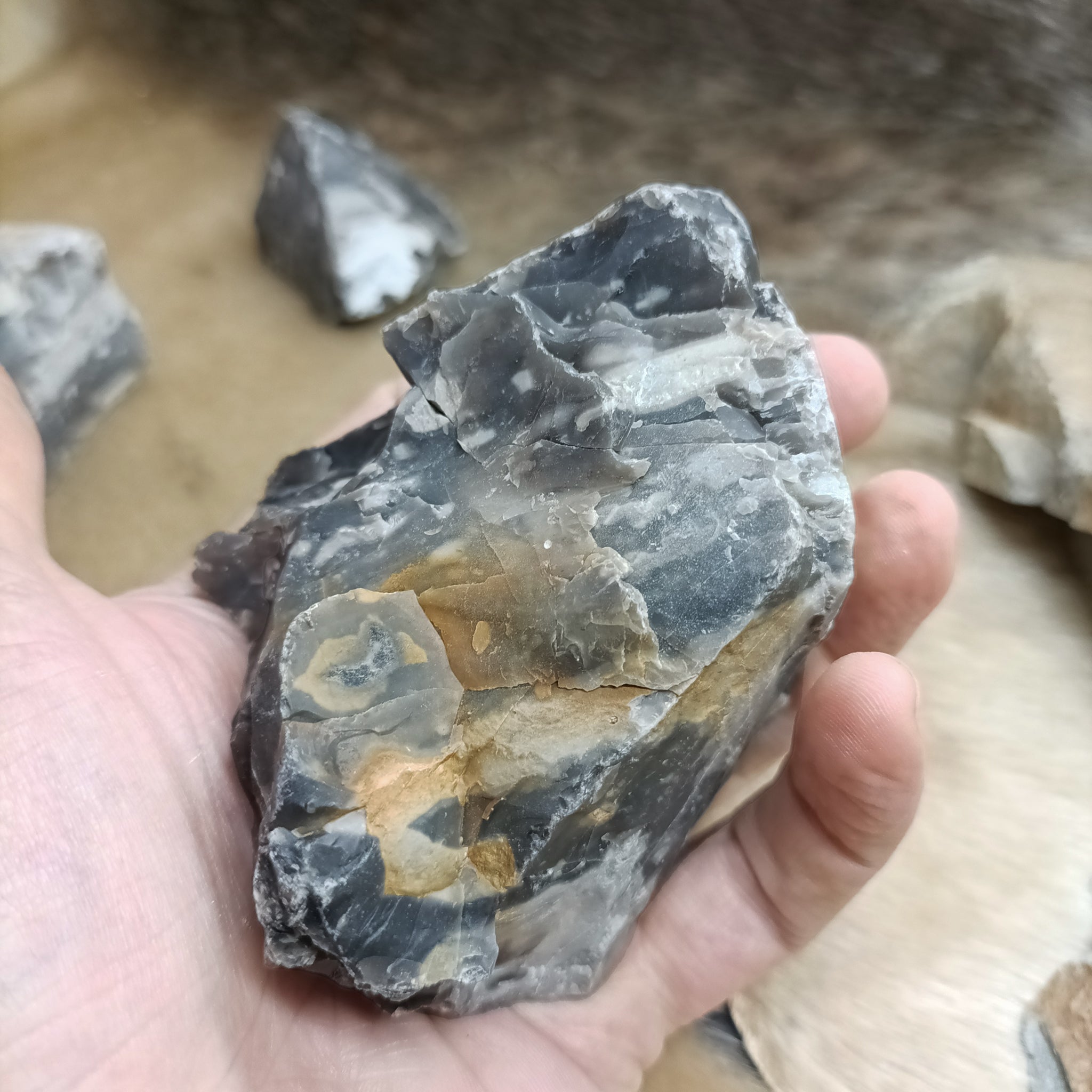 Flint Chunks - Flint Rocks in Hand - Extra Large Size