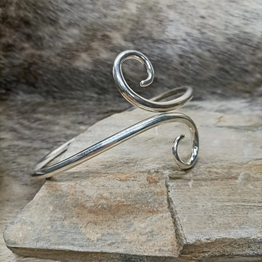 Hand-Forged Silver Viking Arm Ring / Arm Band / Torc