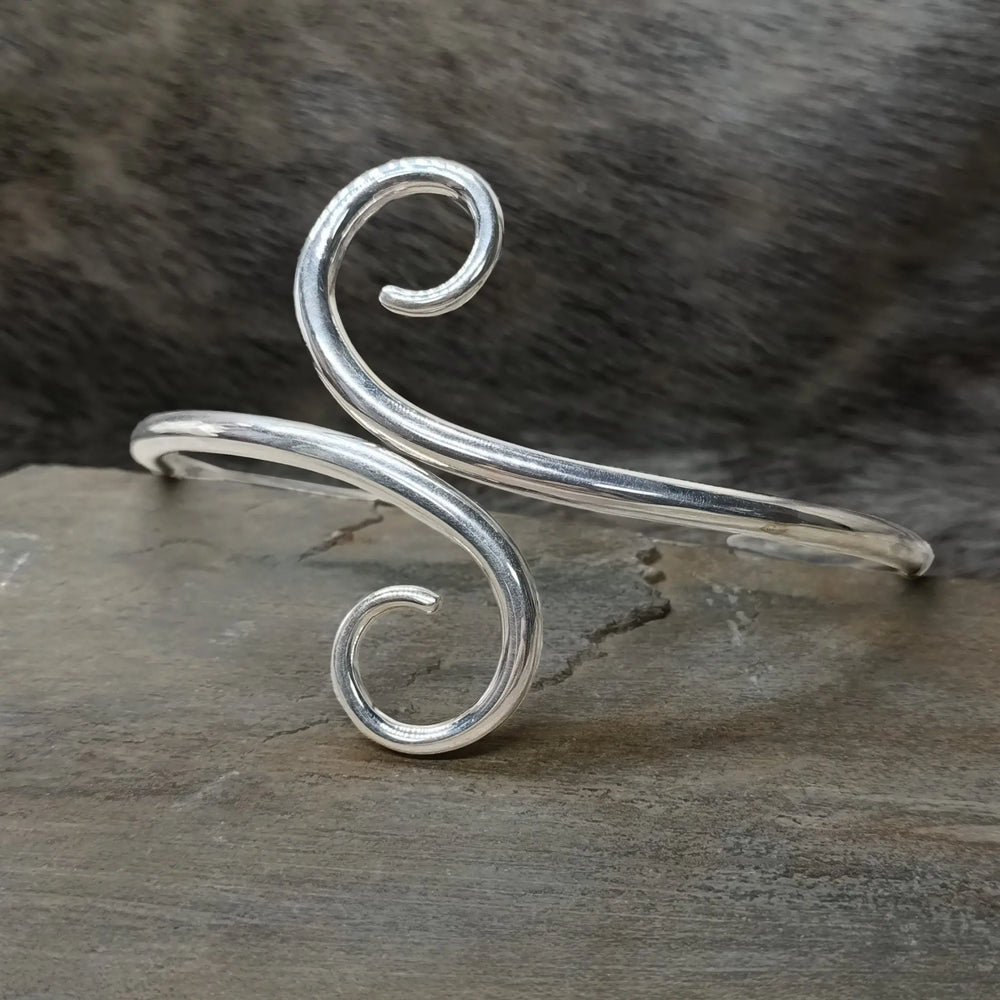 Hand-Forged Silver Viking Arm Ring / Arm Band / Torc